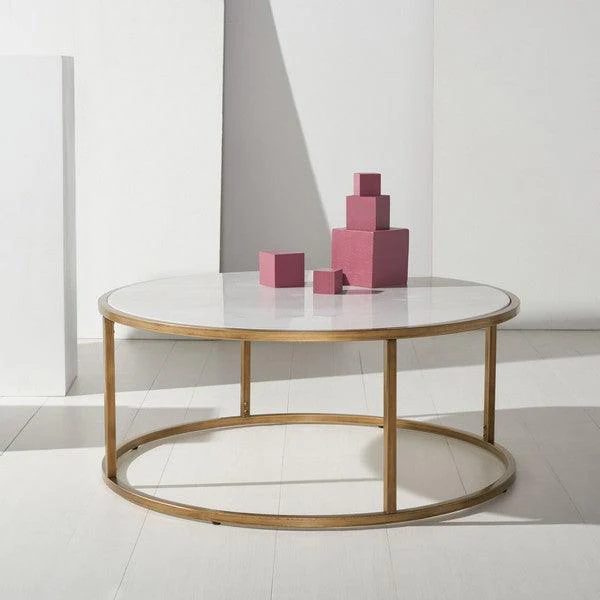 BRYNNA ROUND MARBLE COFFEE TABLE - Frankwebs