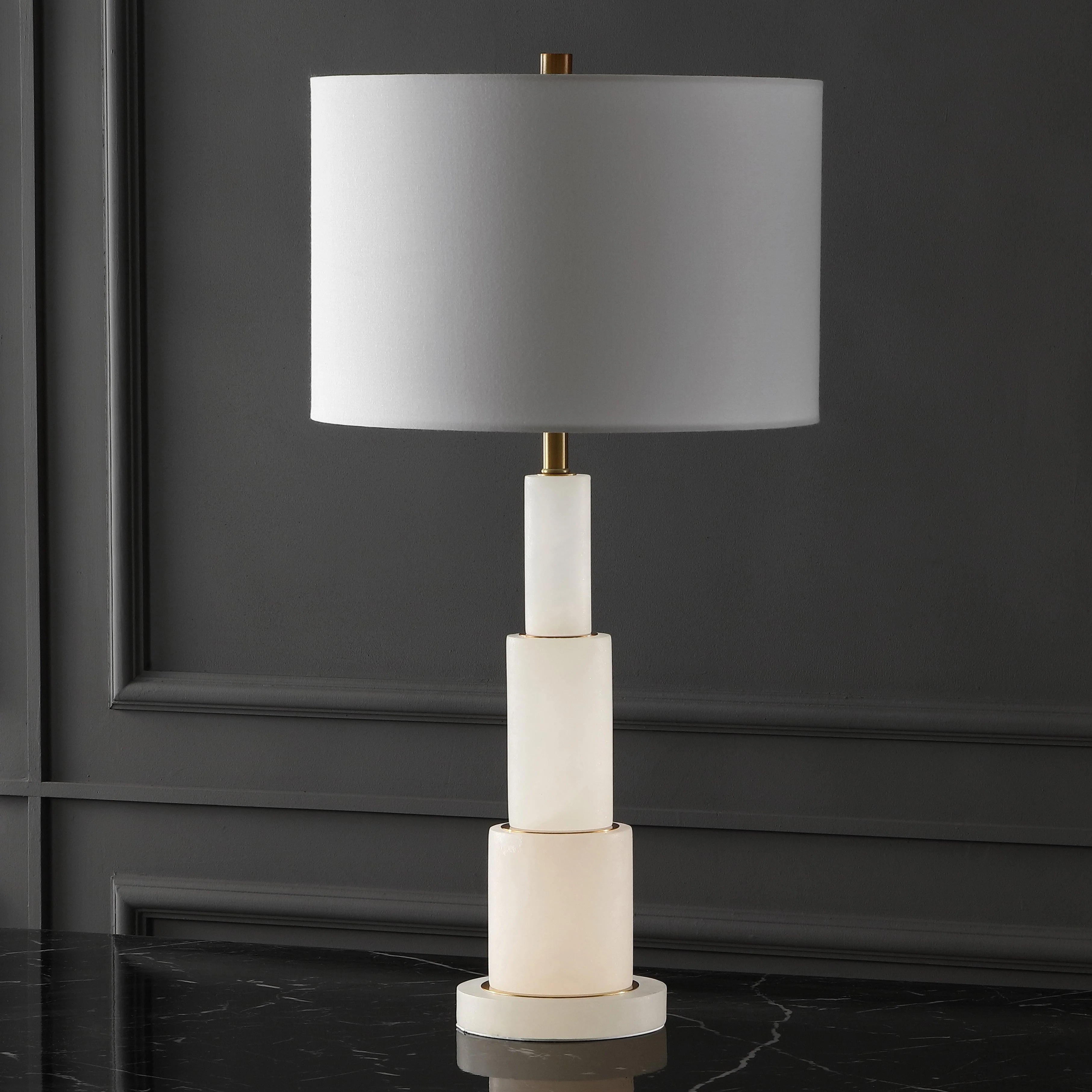 GARDINER ALABASTER TIERED TABLE LAMP - Frankwebs