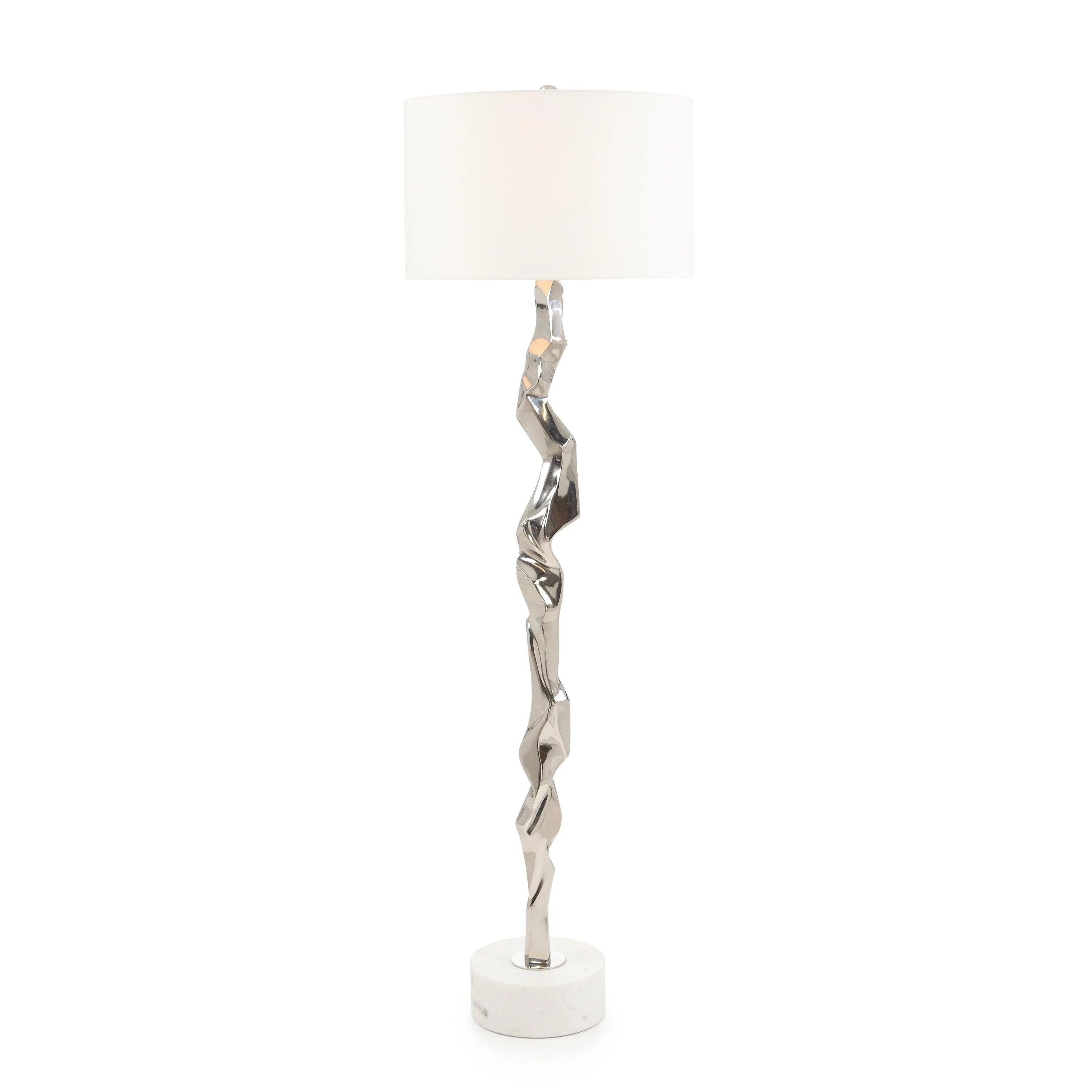 Polished Nickel Geometric Floor Lamp - Frankwebs