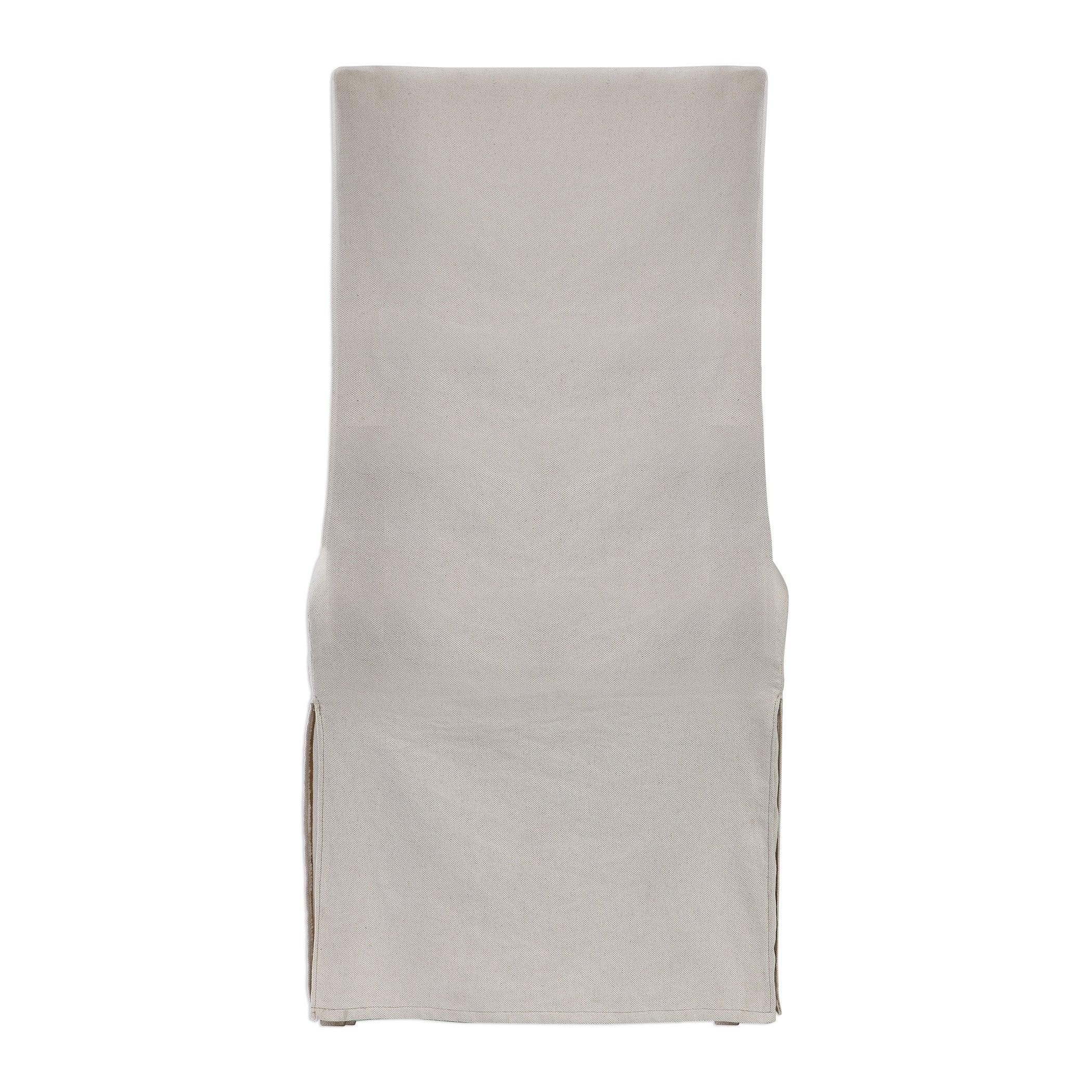 Coley White Linen Armless Chair - Frankwebs