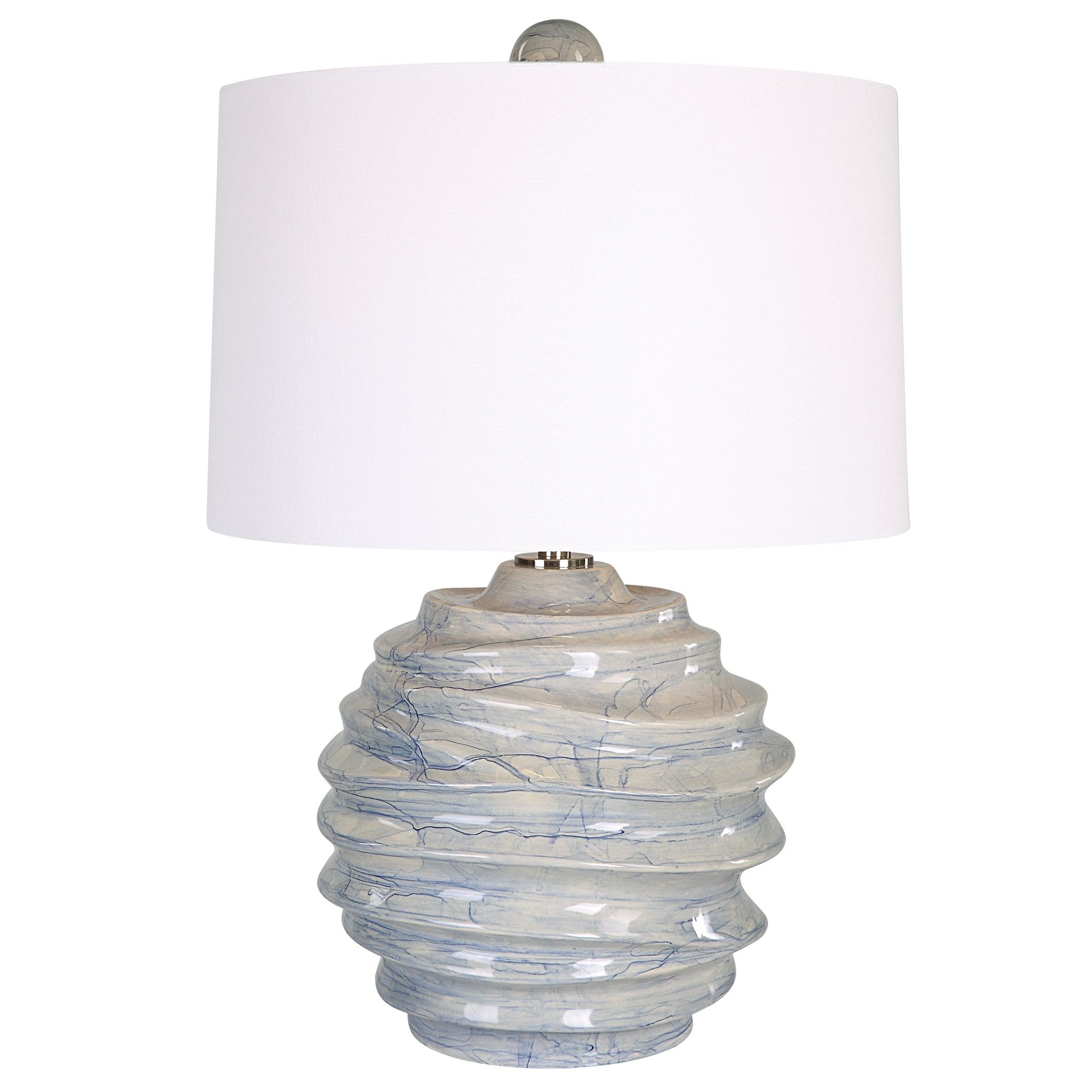 Waves Blue & White Accent Lamp - Frankwebs