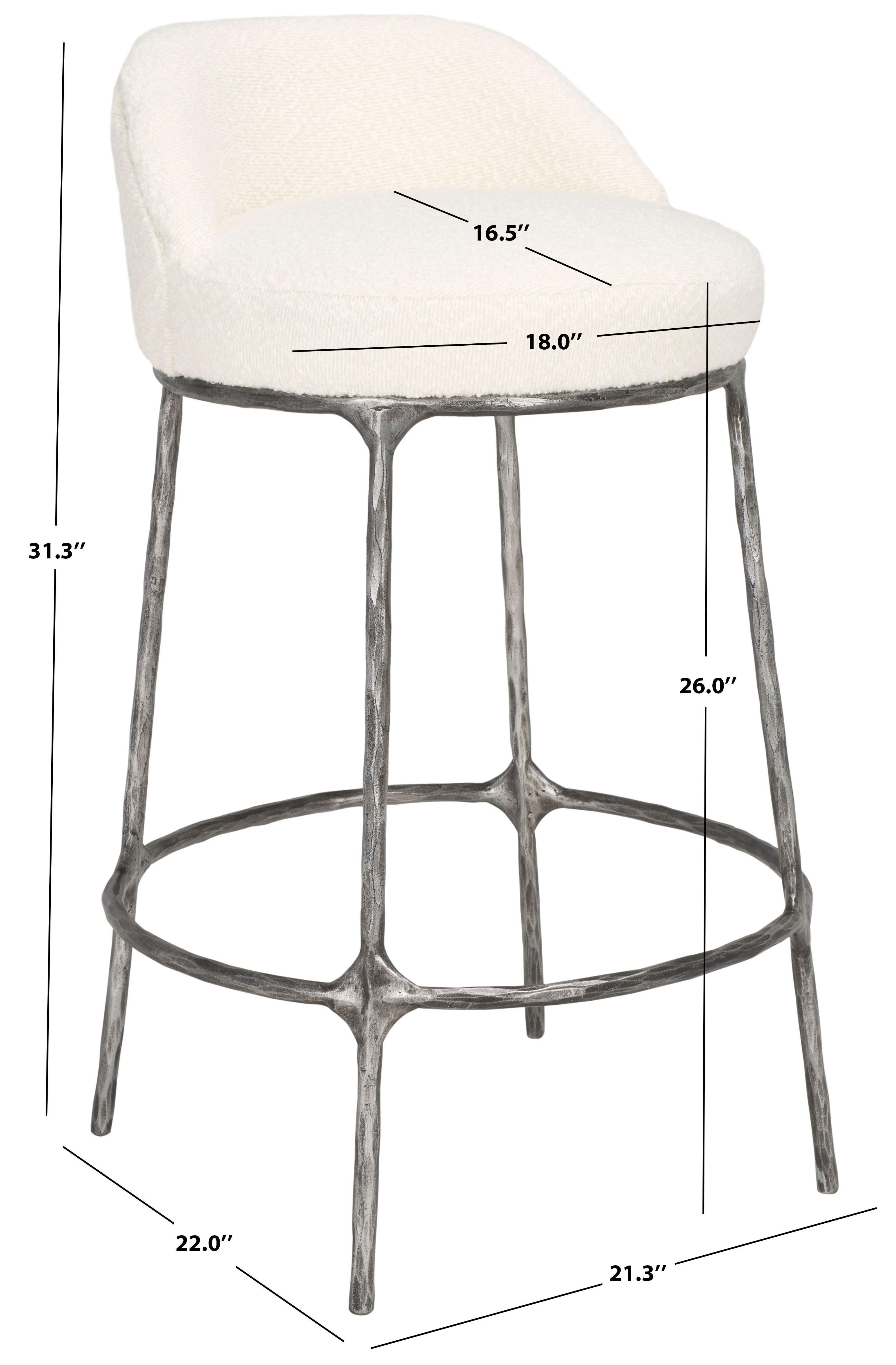WOODSEN BOUCLE COUNTERSTOOL - Frankwebs