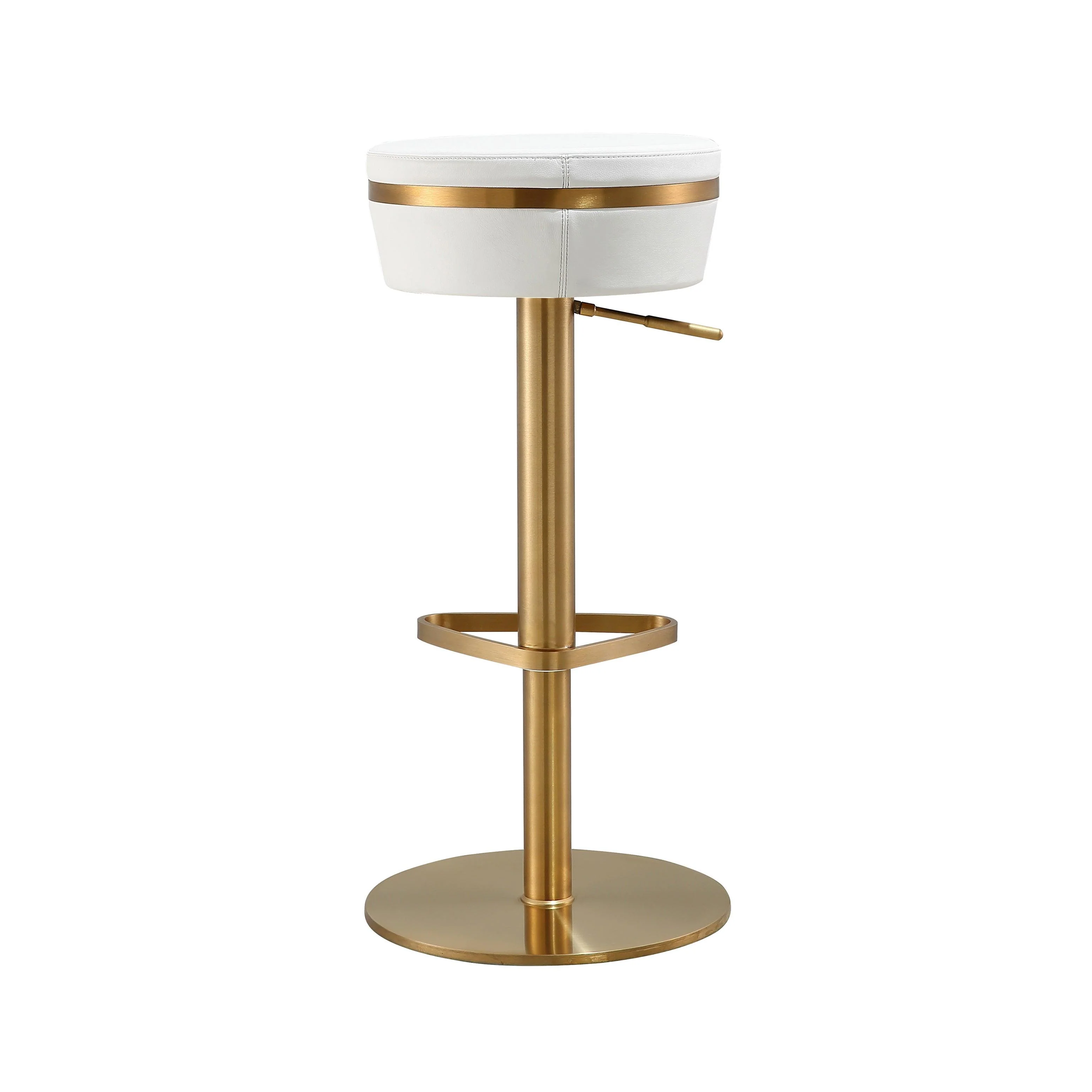 Astro White and Gold Adjustable Stool - Frankwebs