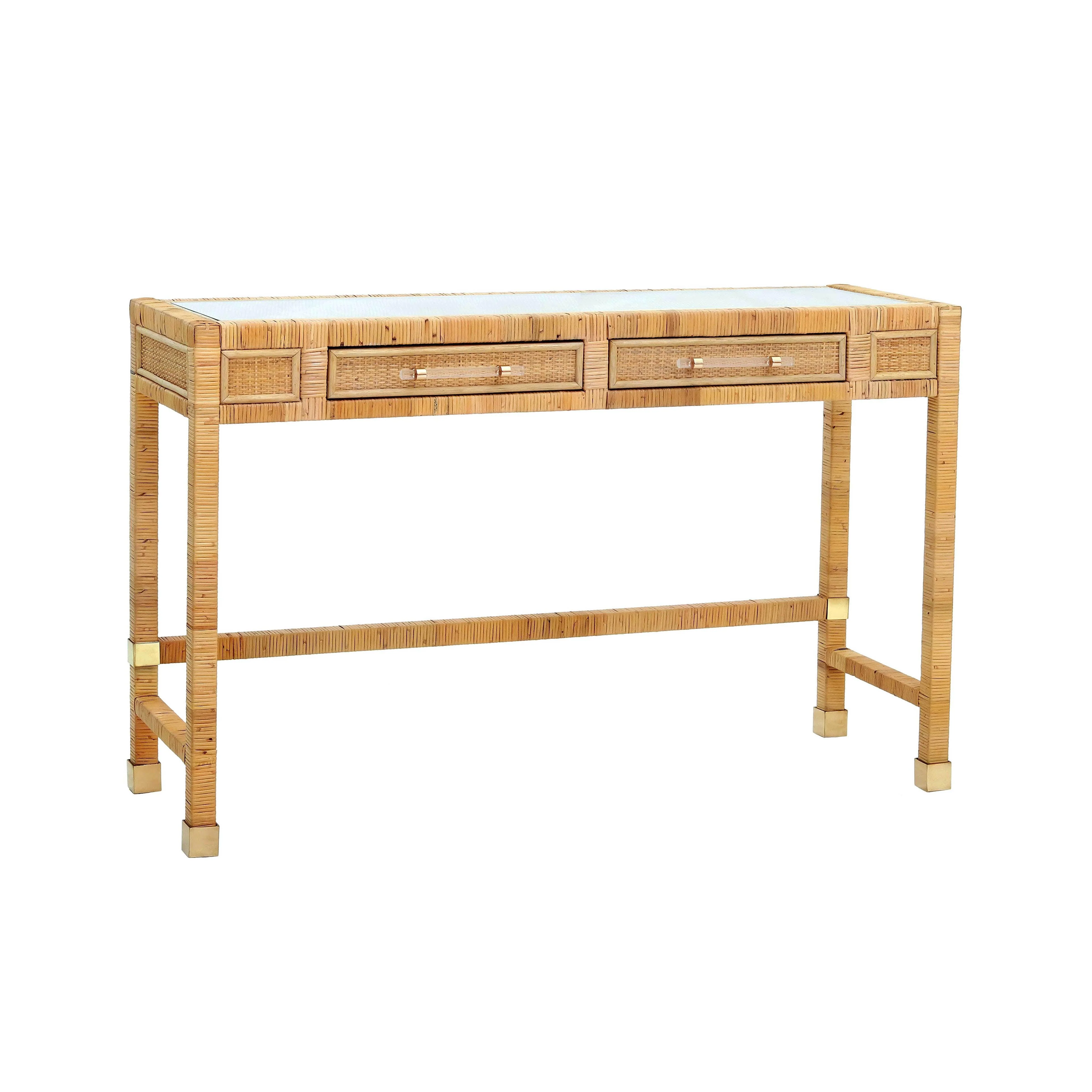 Amara Natural Rattan Desk - Frankwebs