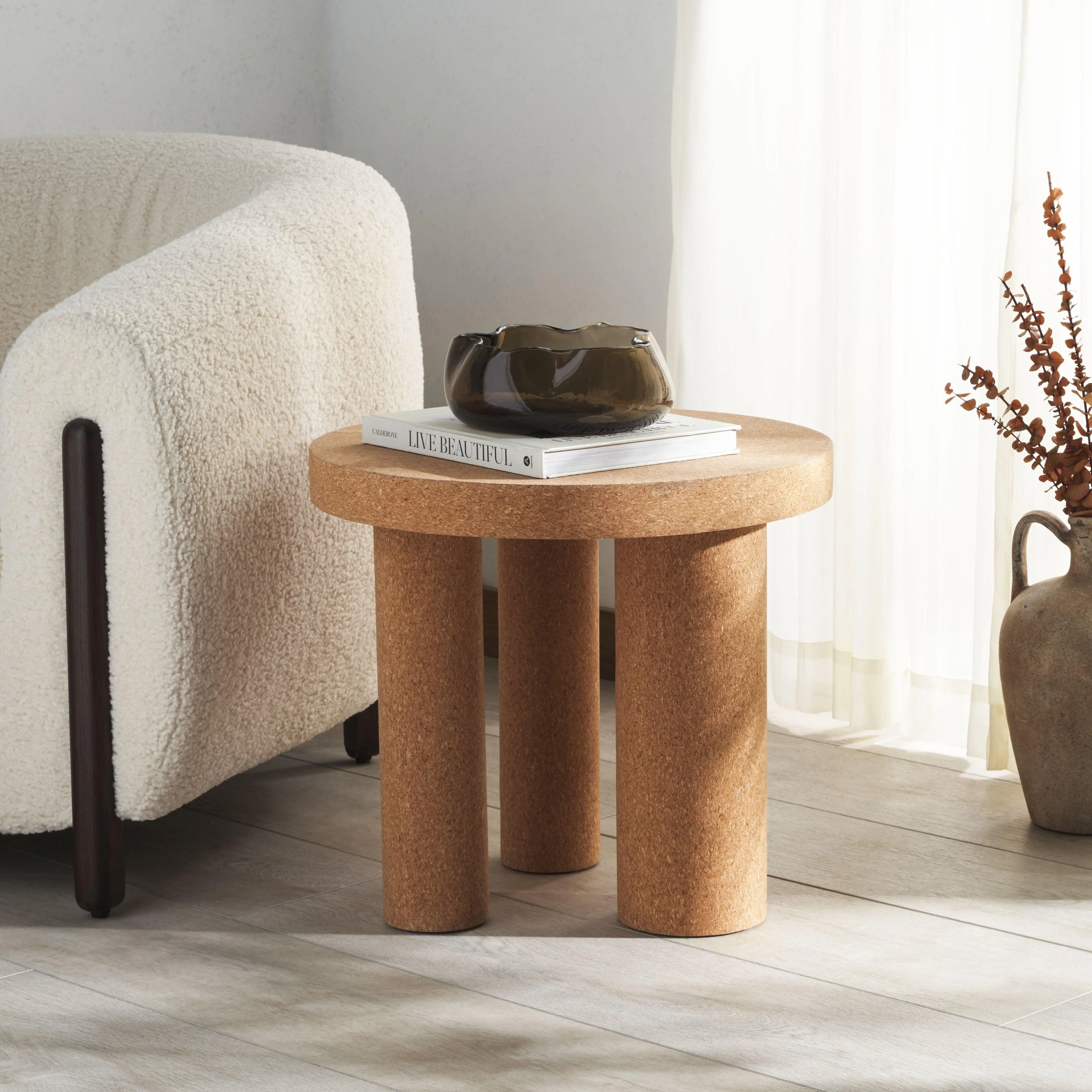 Gilligan Cork 3 Leg Accent Table - Frankwebs