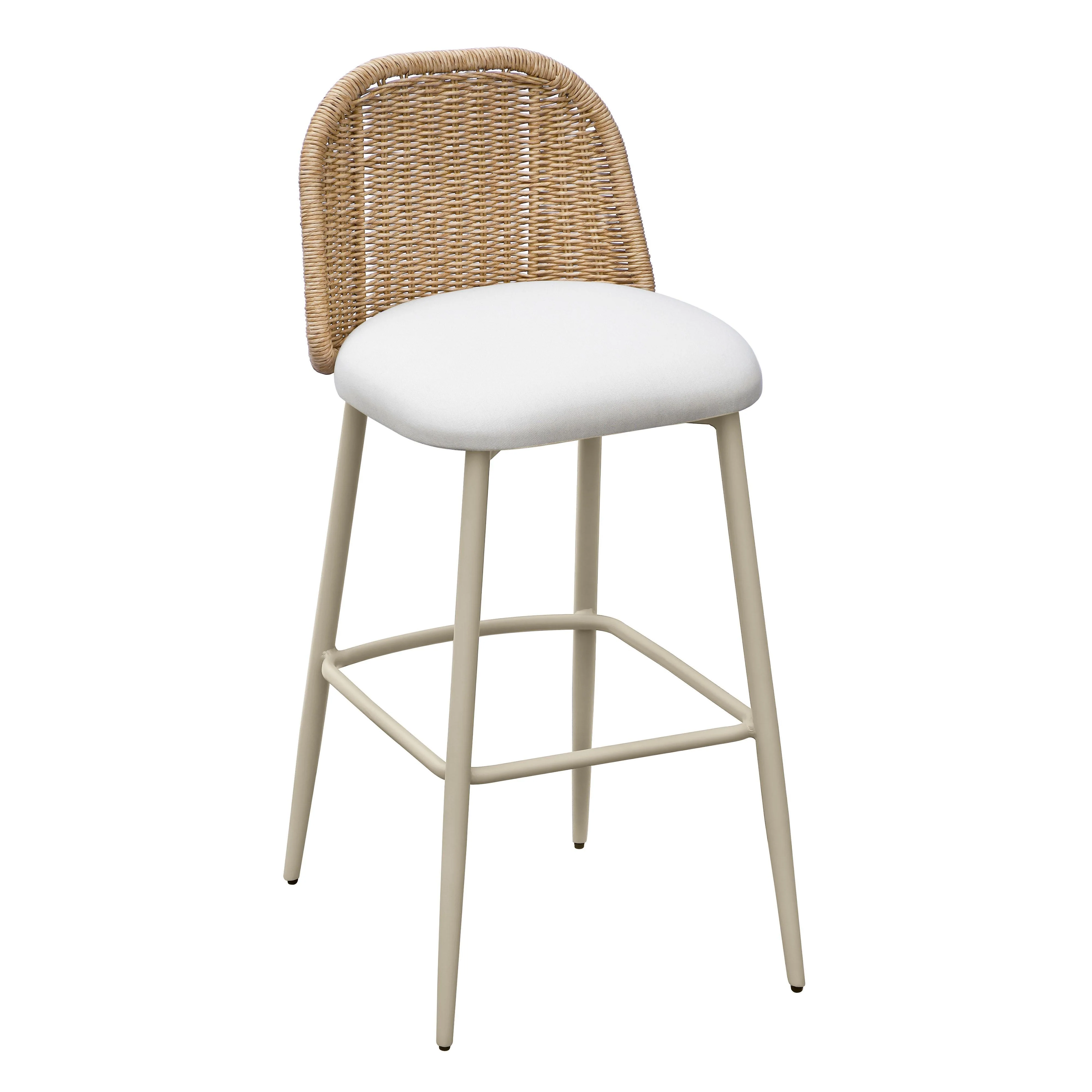 Alexa Cream Outdoor Barstool - Frankwebs
