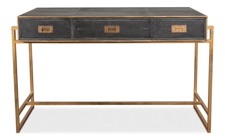 Grey Leather Shagreen Desk - Frankwebs