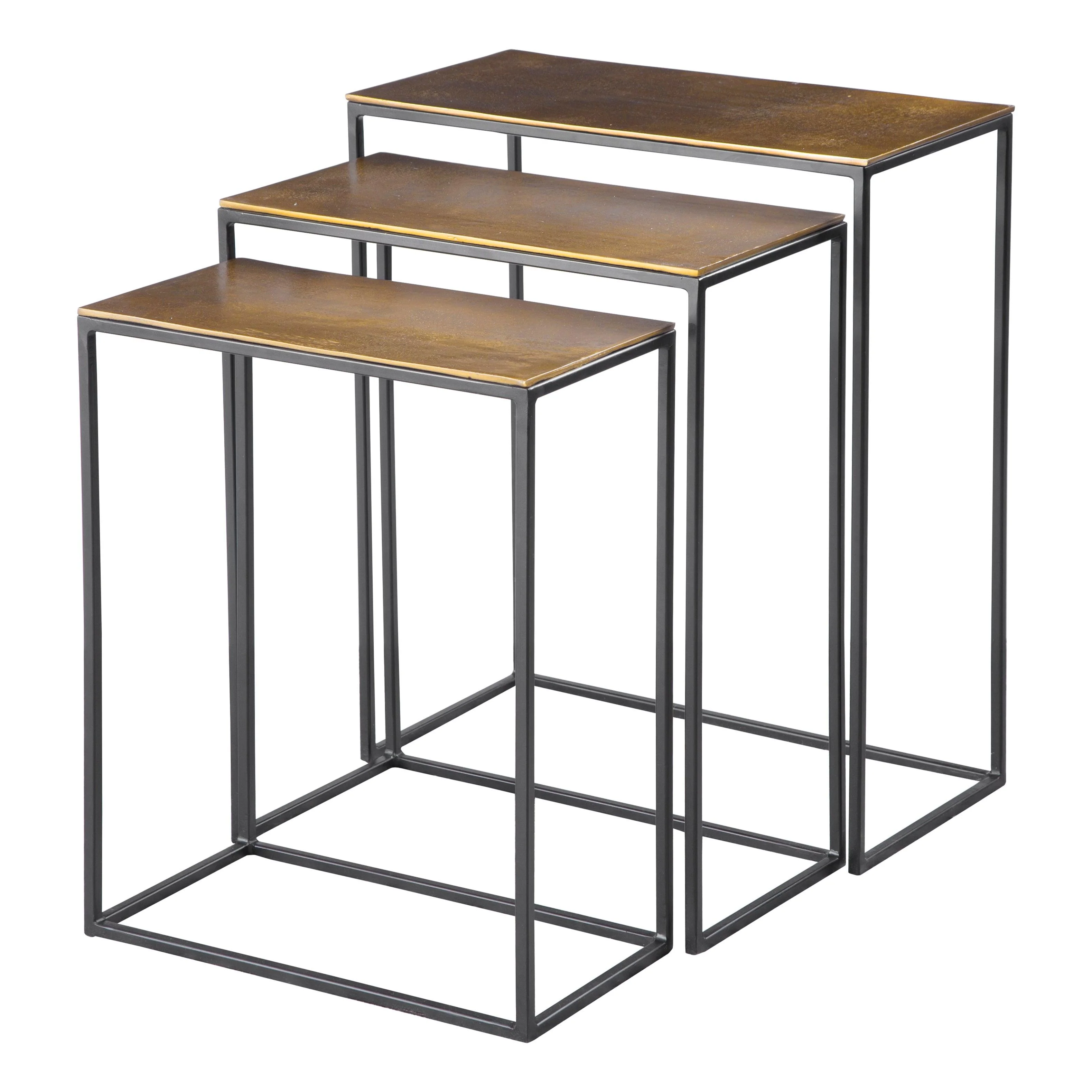 Coreene Gold Nesting Tables Set/3 - Frankwebs