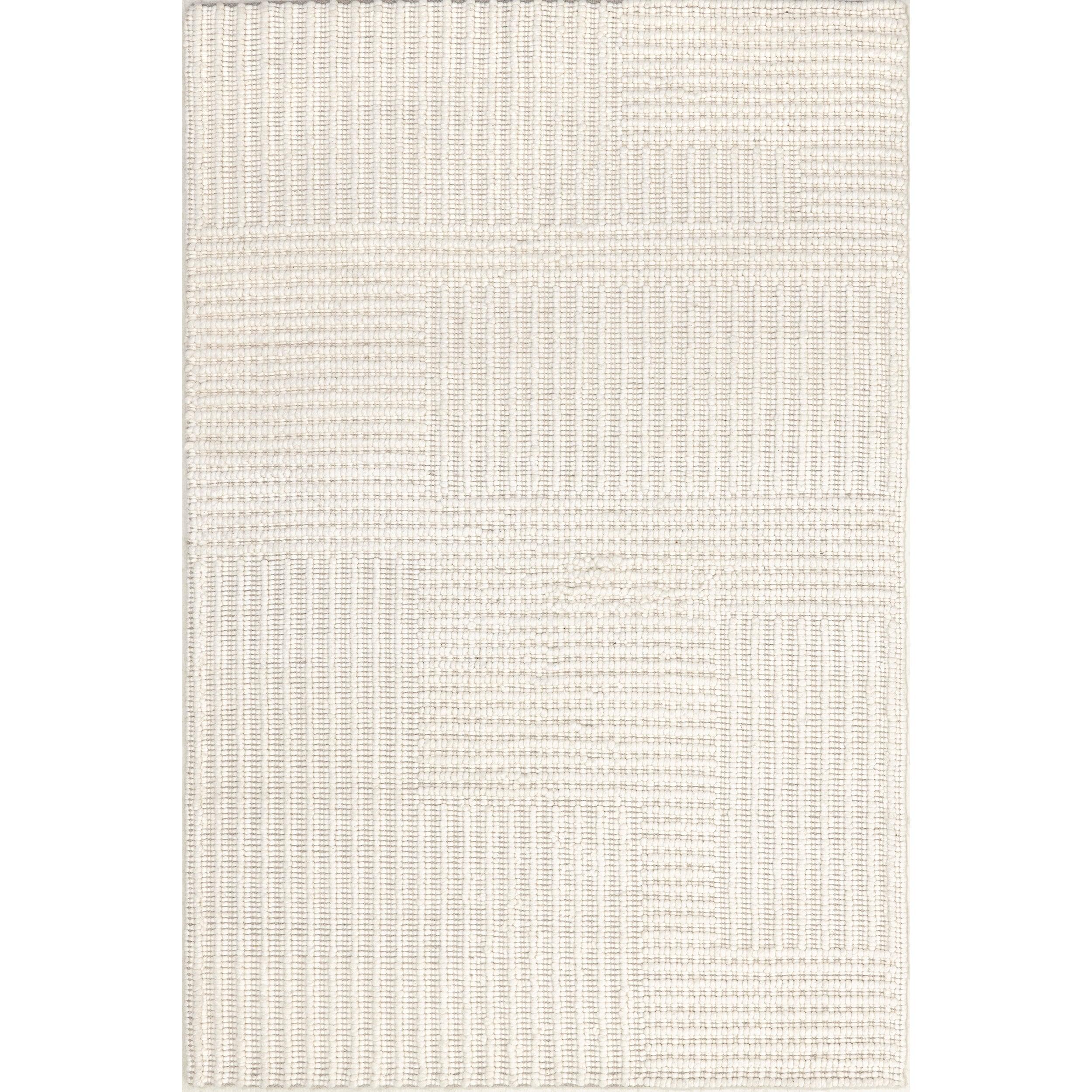 Dorene Contemporary High-Low Striped Wool Area Rug - Frankwebs
