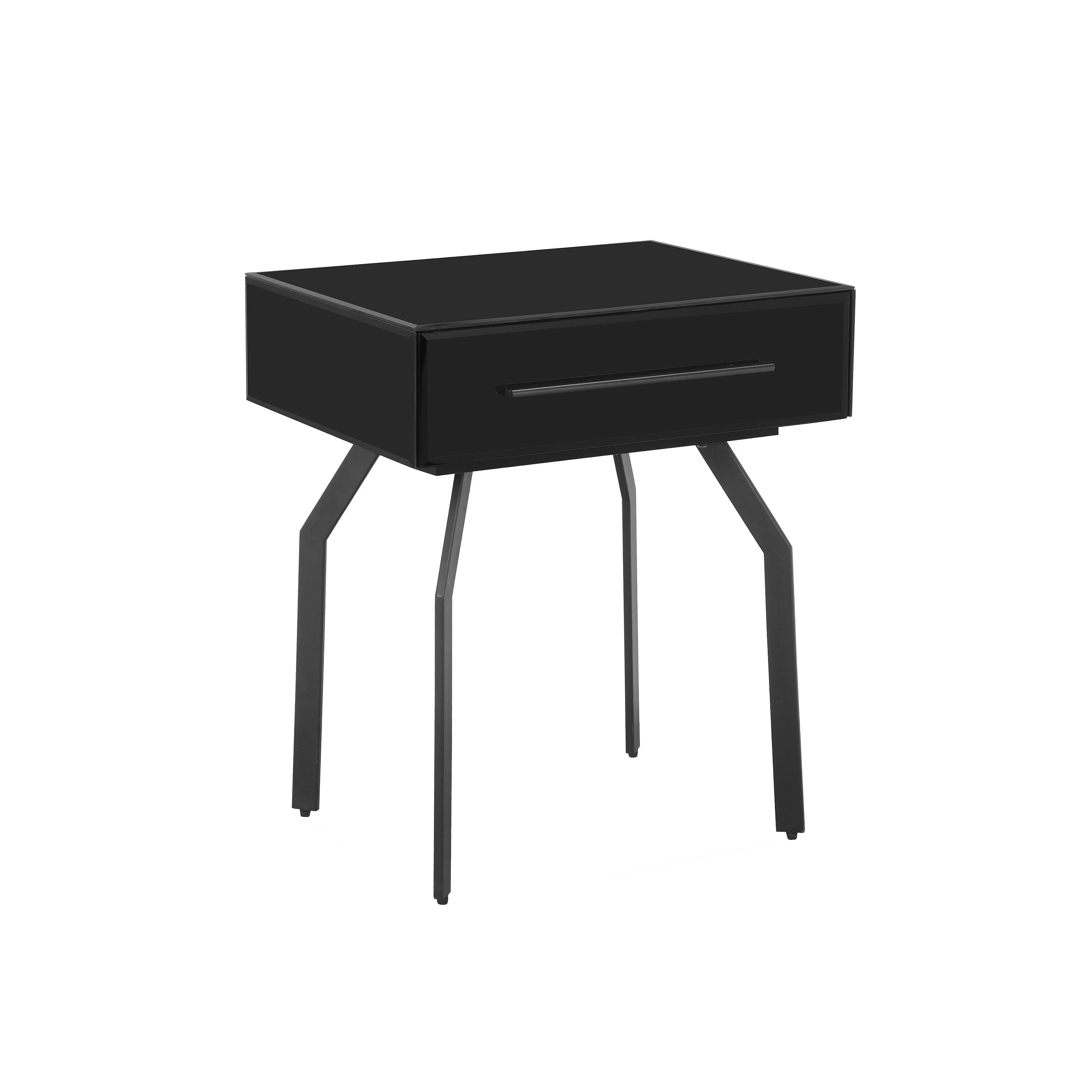 Santana Black Glass Side Table - Frankwebs
