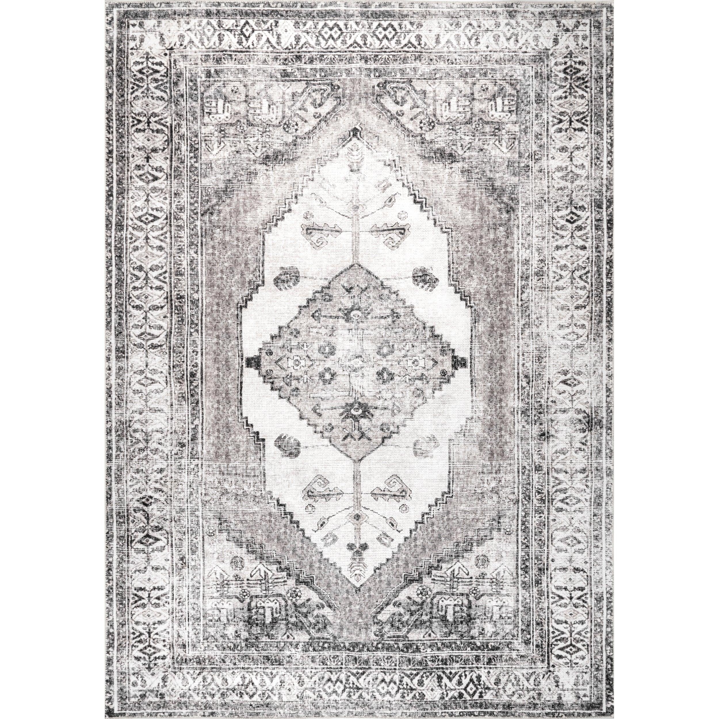 Gladys Machine Washable Vintage Medallion Area Rug - Frankwebs