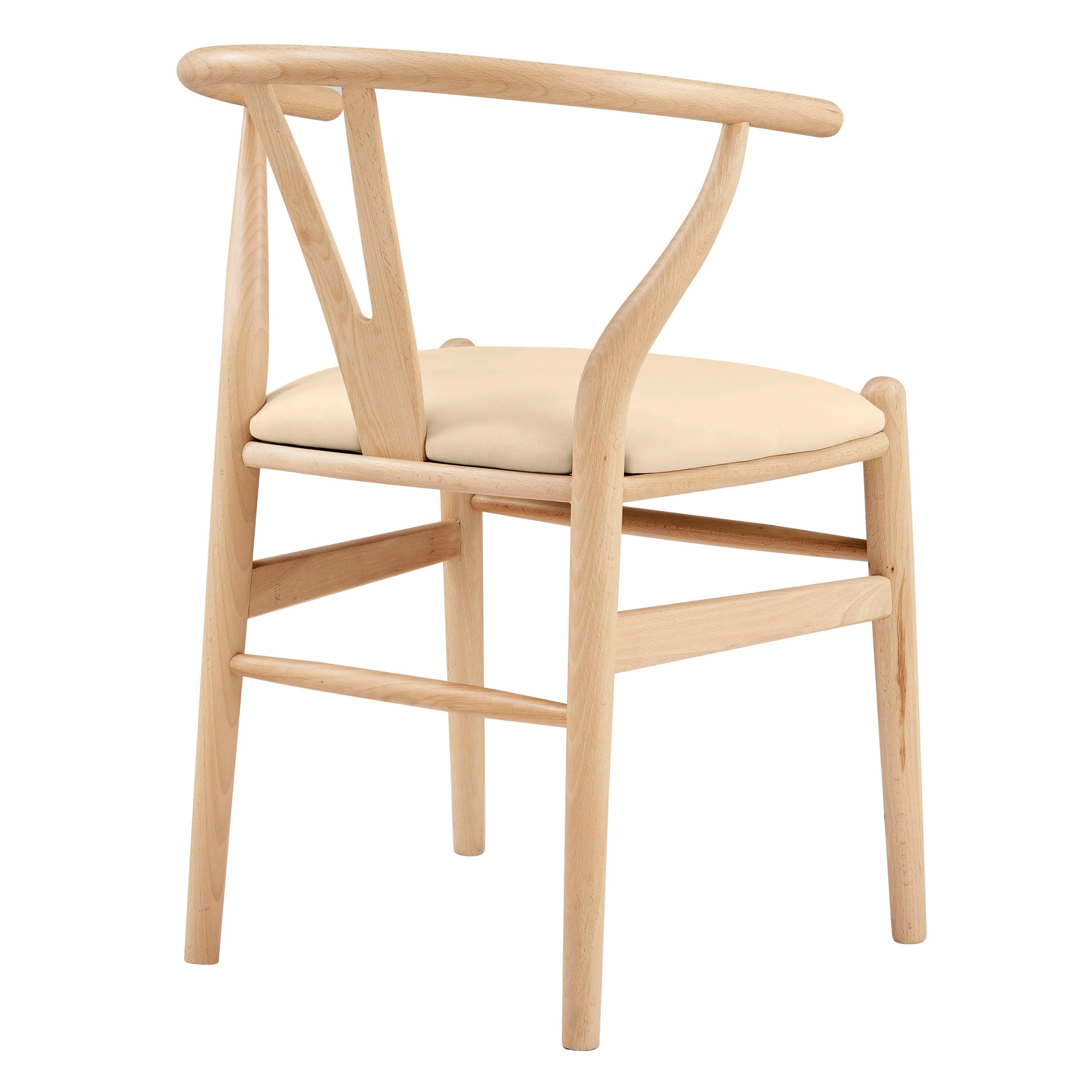 Evelina Side Chair with Stained Framed and Beige Velvet Seat - Set of 2 - Frankwebs