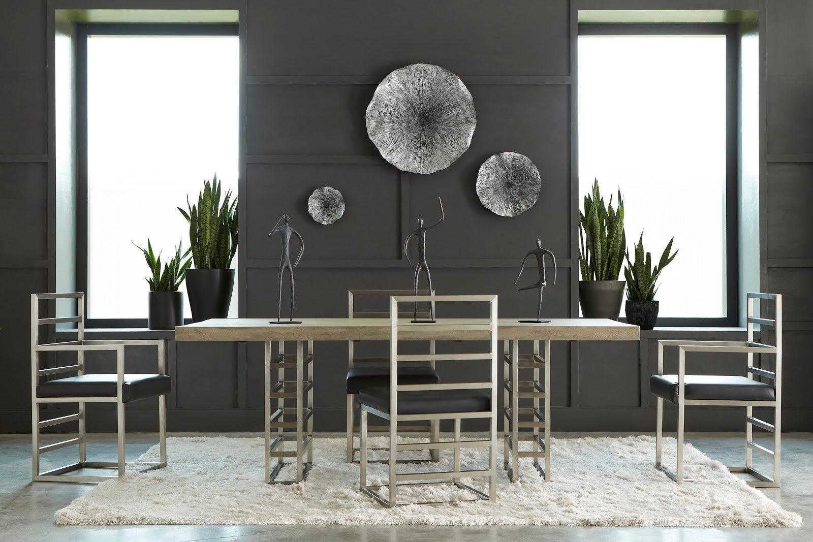 Ladder Dining Chair , Gray/Silver Finish - Frankwebs