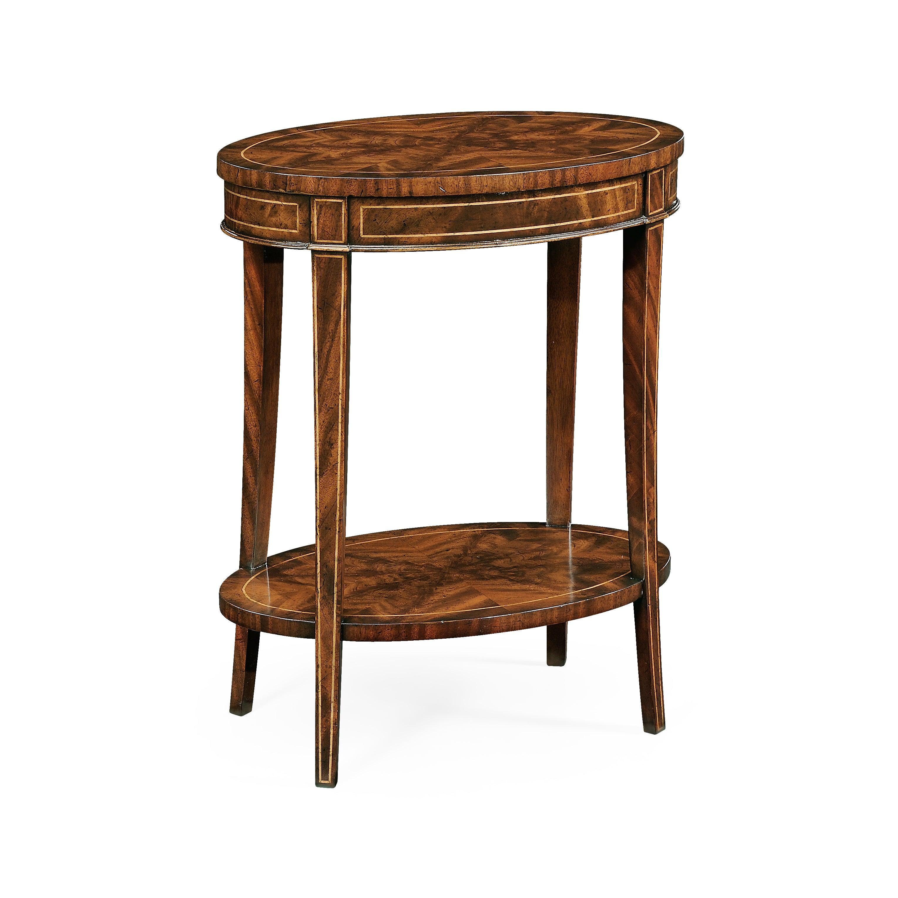 Sherwood Oak Mahogany oval lamp table - Frankwebs