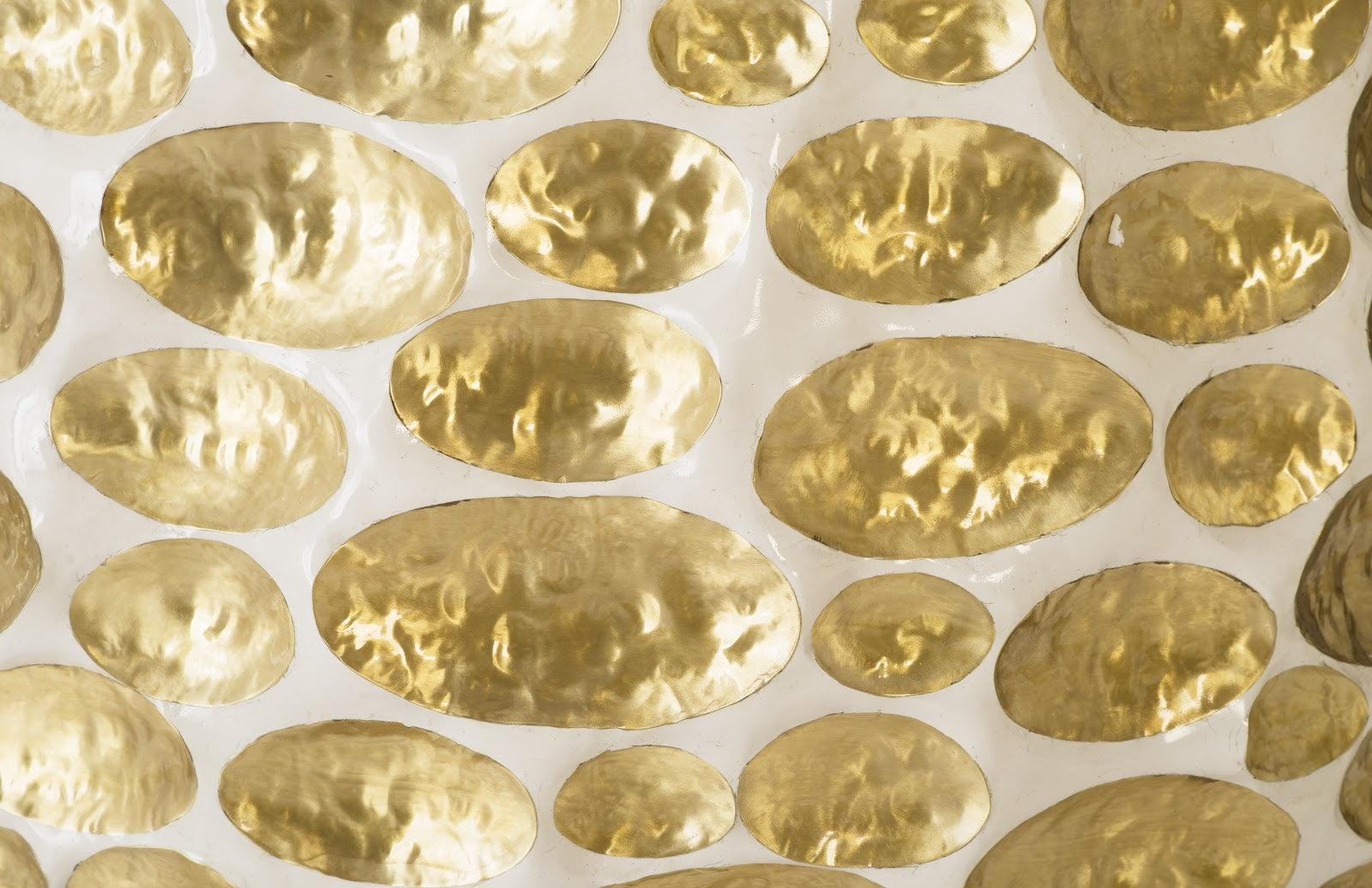 Bubbles Planter, Brass, White, LG - Frankwebs