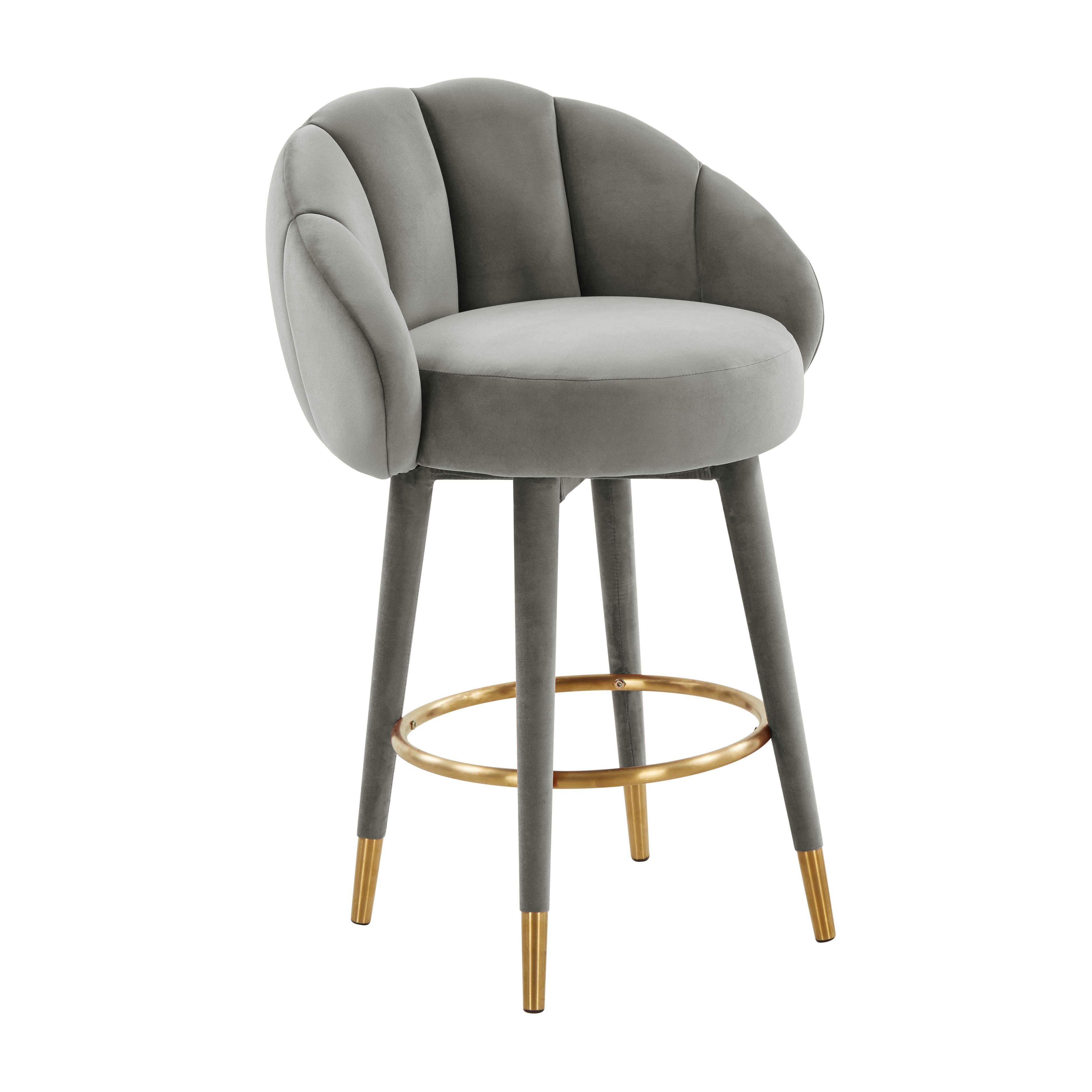 Myla Light Grey Swivel Counter Stool - Frankwebs