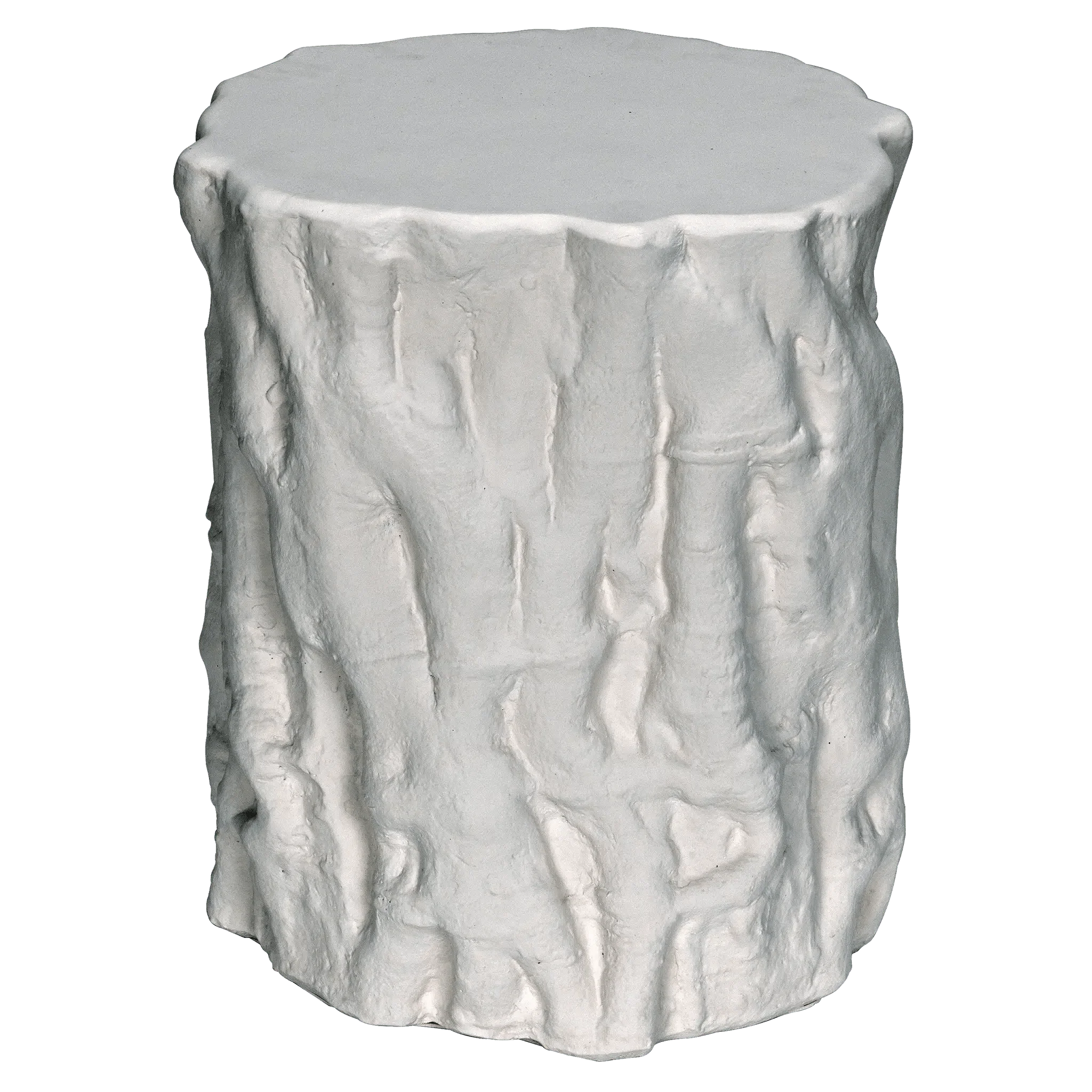 Damono Stool/Side Table, White Fiber Cement - Frankwebs