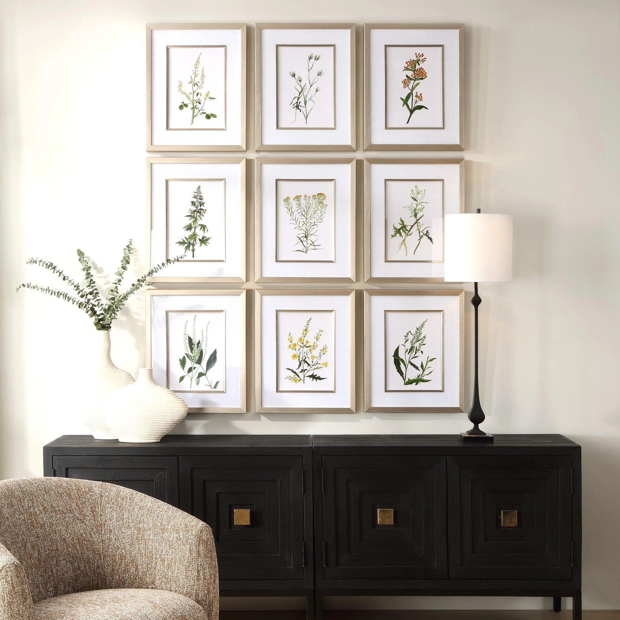 Botanical Flowers Framed Prints, S/9 - Frankwebs