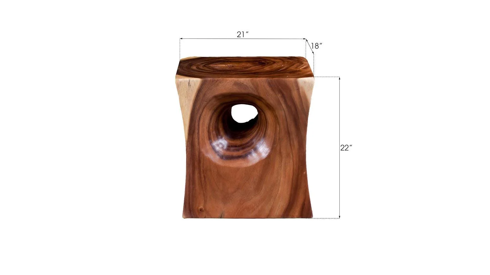 Peek a Boo Side Table, Chamcha Wood, Natural - Frankwebs