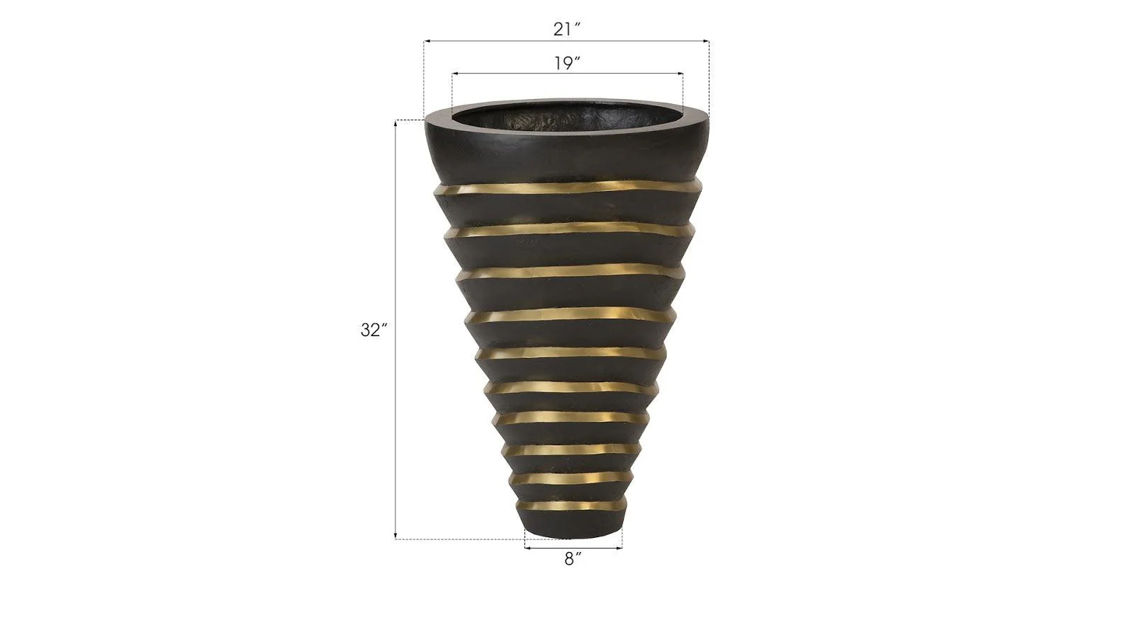 Terra Planter, Black, Brass - Frankwebs