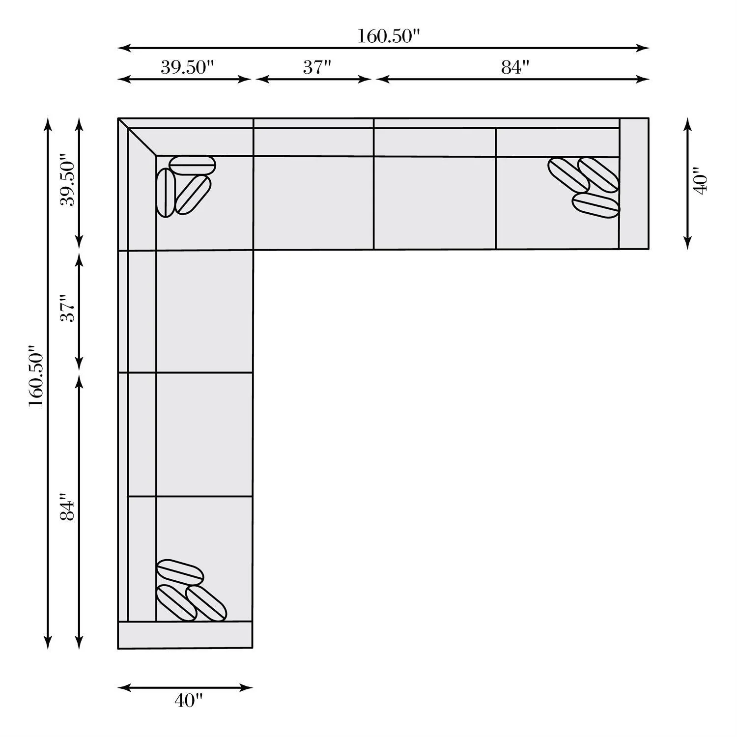 Bliss Fabric Sectional Large - Frankwebs