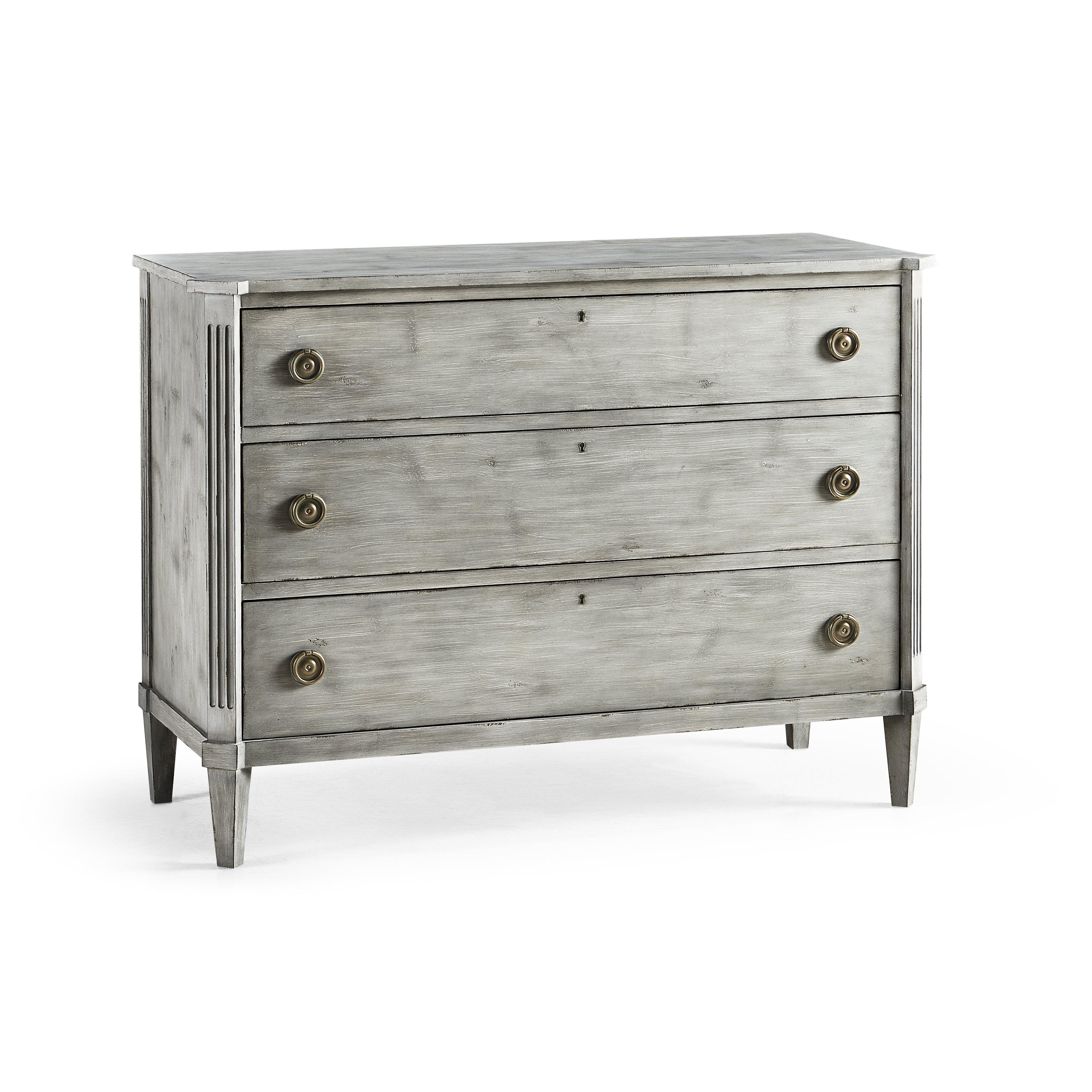 Timeless Aeon Swedish Drawer Chest in Antiqued Grey 48