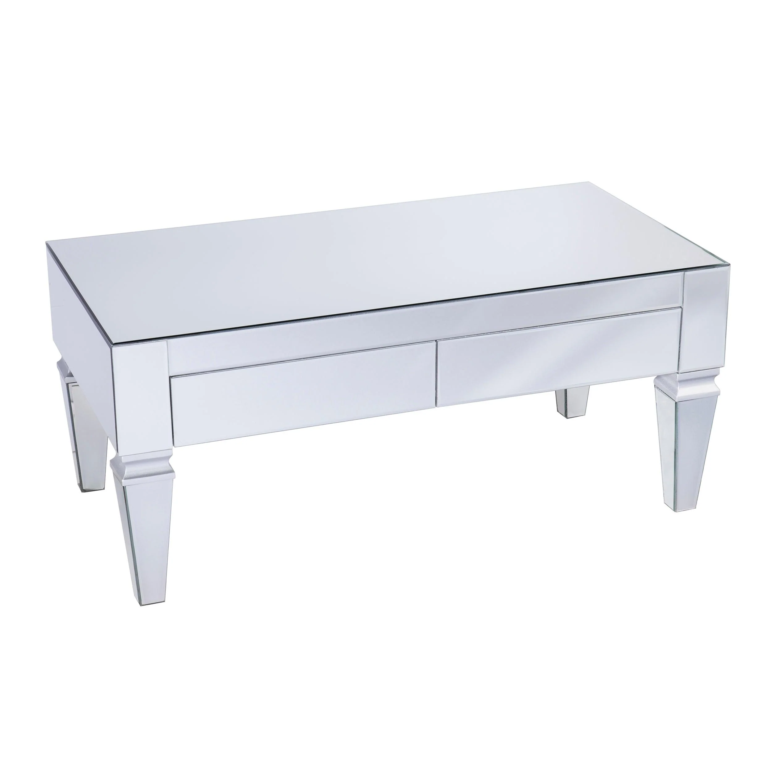 Darien Mirrored Coffee Table w/ Storage - Frankwebs
