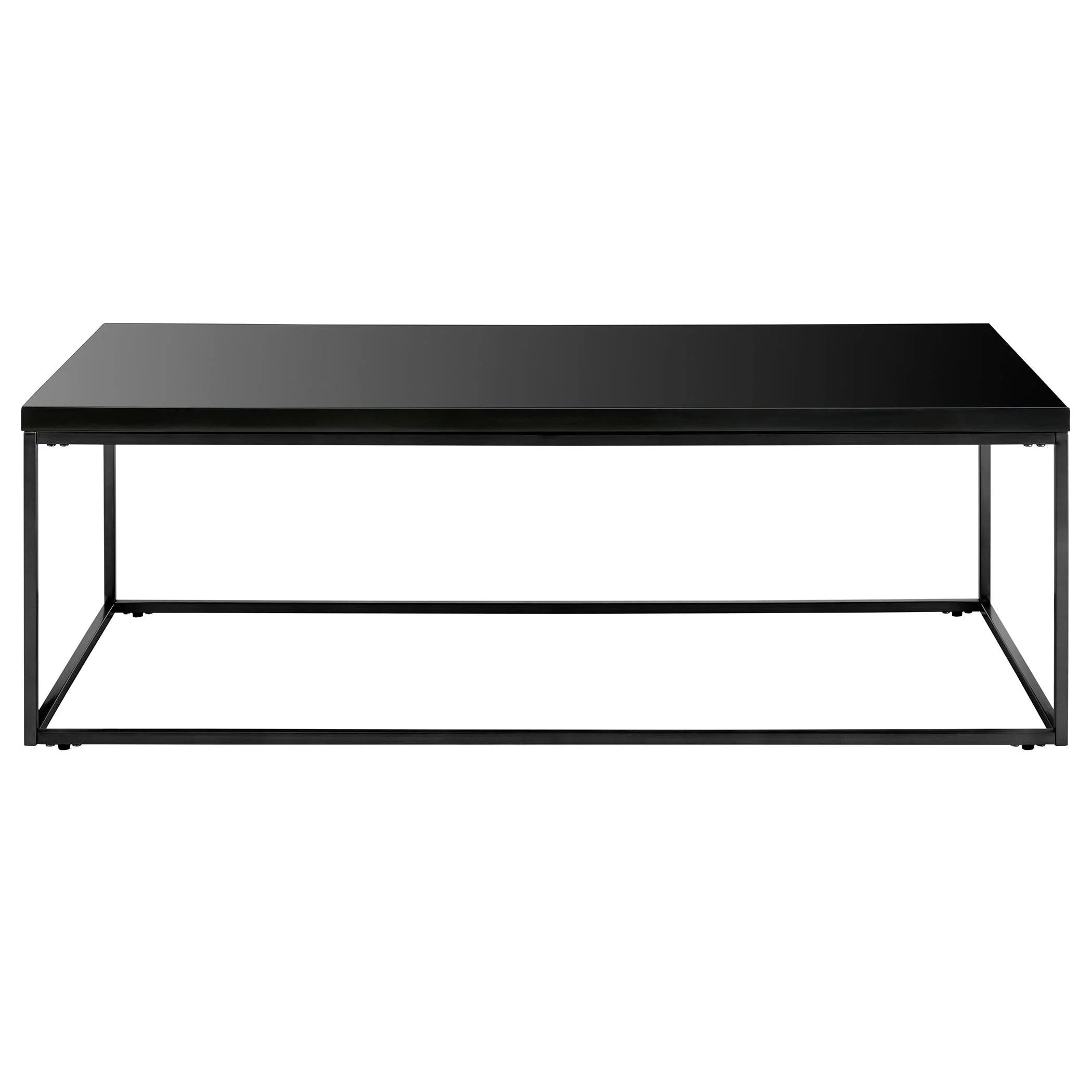 TERESA RECTANGLE COFFEE TABLE IN HIGH GLOSS BLACK WITH MATTE BLACK BASE - Frankwebs