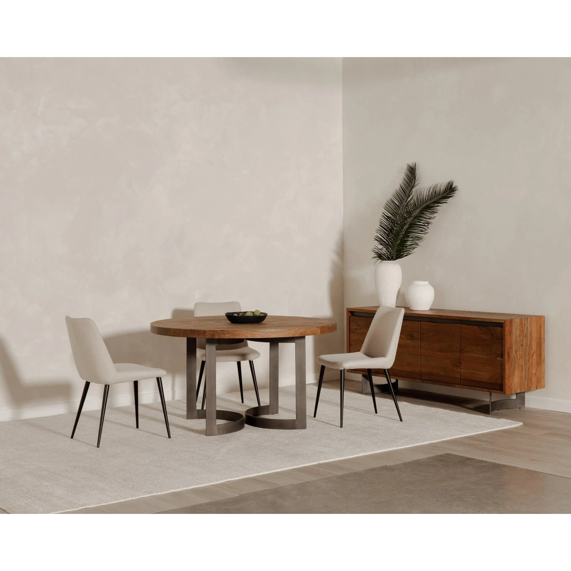 Bent Round Dining Table 54In Smoked - Frankwebs