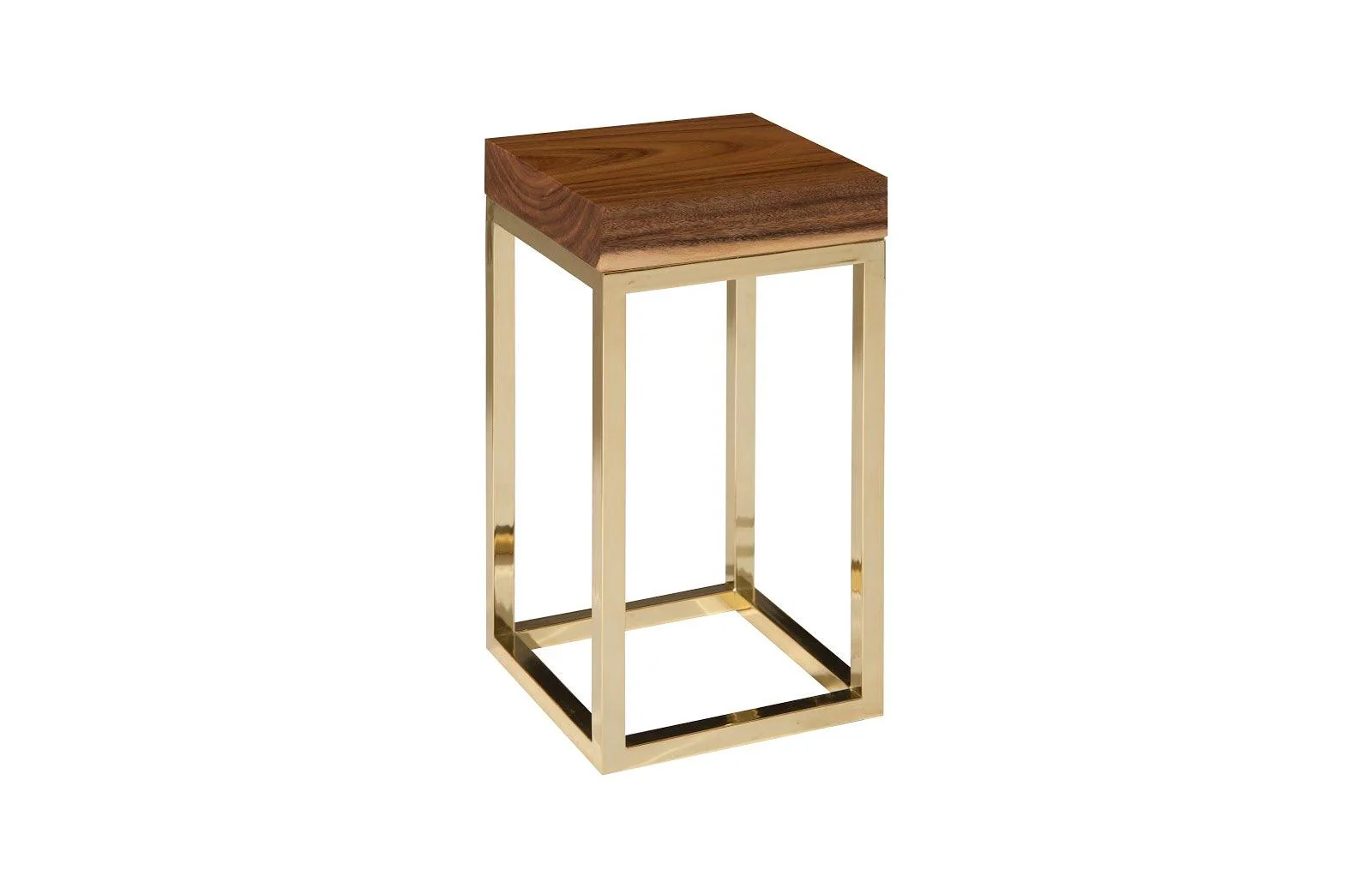 Hayden End Table, Natural, Narrow, Square, Plated Brass Base - Frankwebs