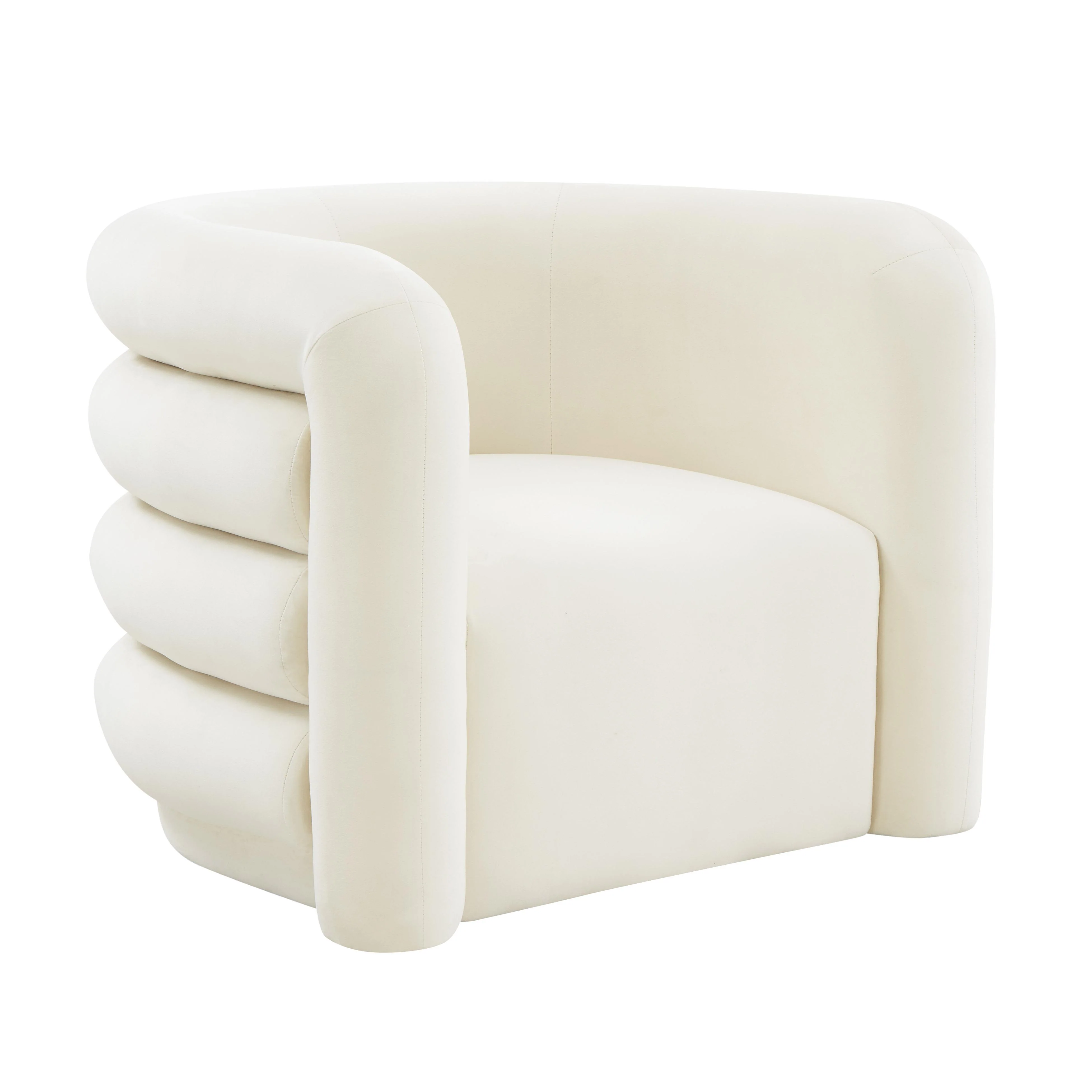 Curves Cream Velvet Lounge Chair - Frankwebs
