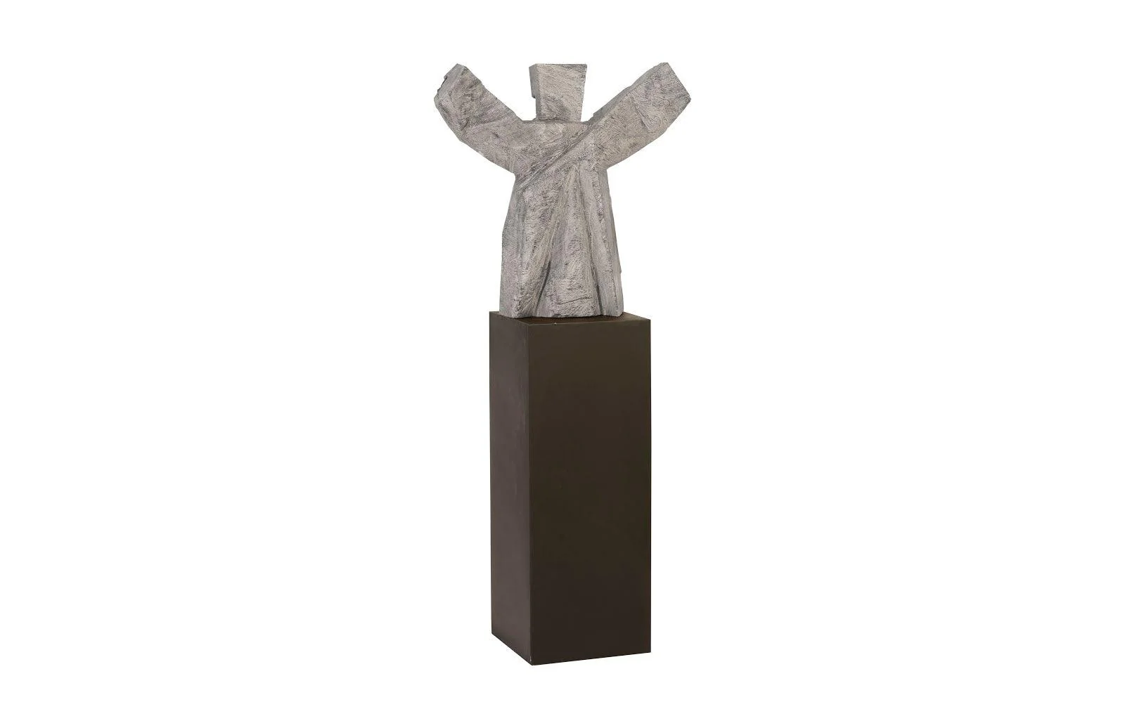 Tai Chi Winner Sculpture on Pedestal, Gray Stone/Black - Frankwebs