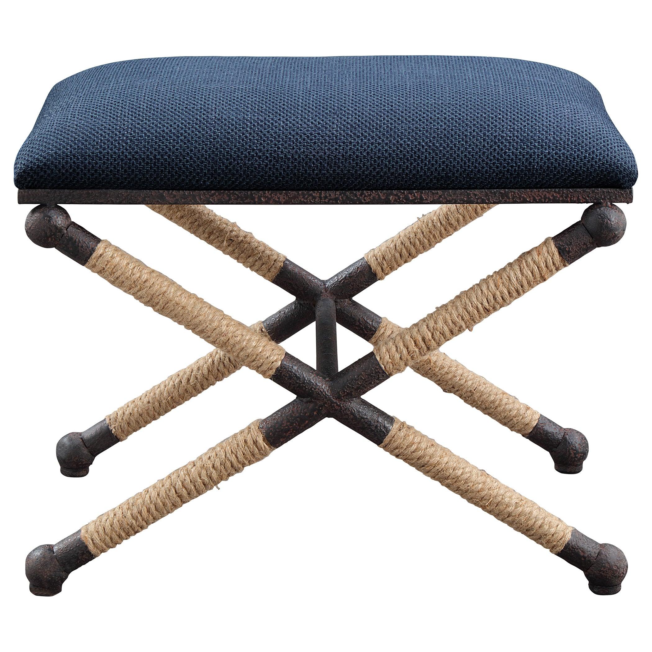 Firth Small Navy Fabric Bench - Frankwebs
