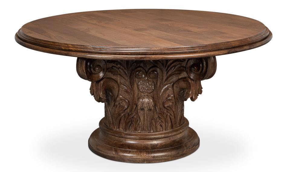 Hestia Carved Round Dining Table - Frankwebs