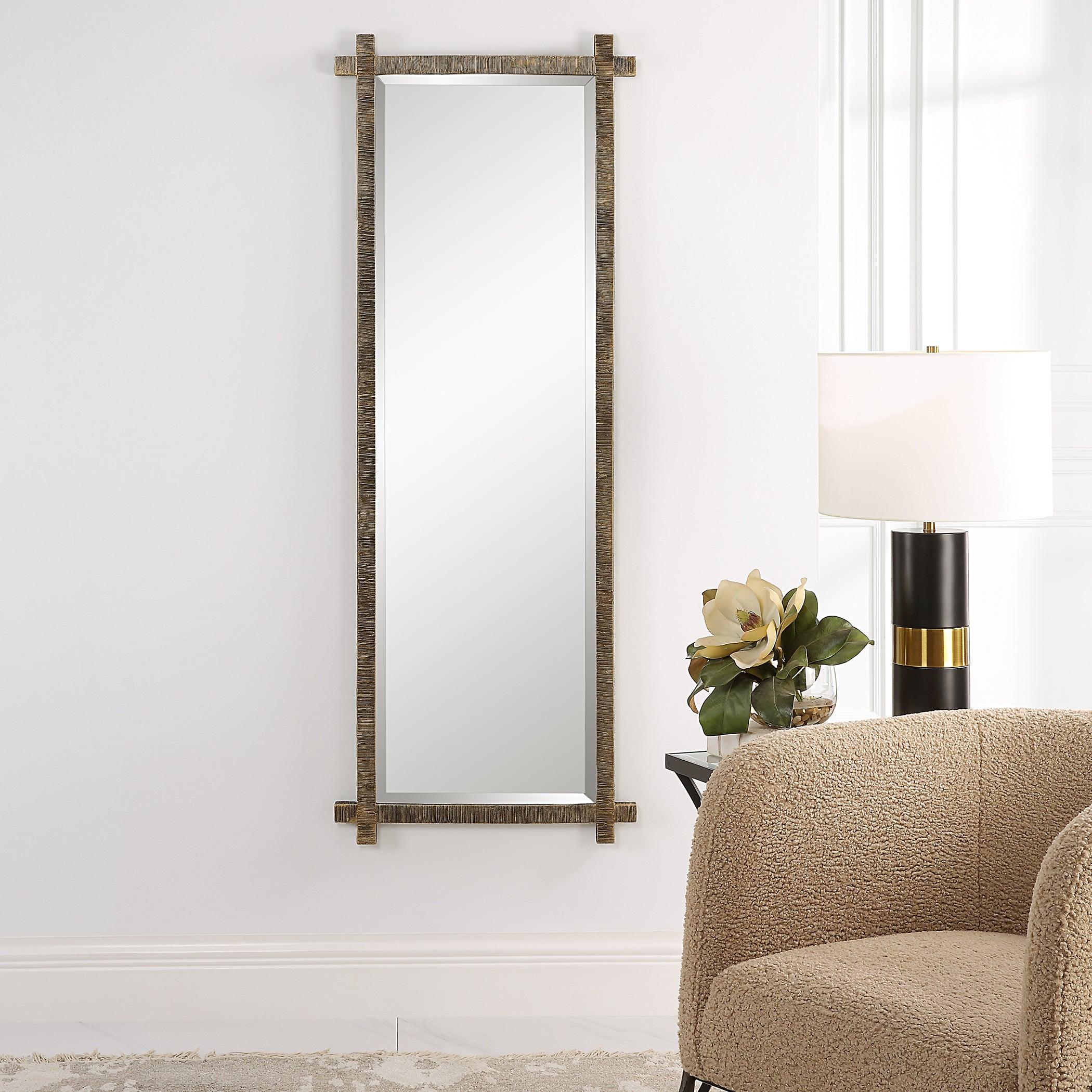 Abanu Ribbed Gold Dressing Mirror - Frankwebs