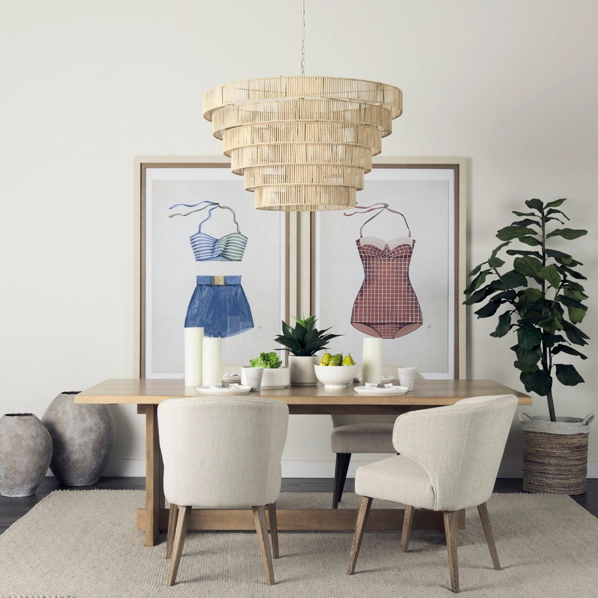 Aida 84L Light Brown Wood Dining Table - Frankwebs