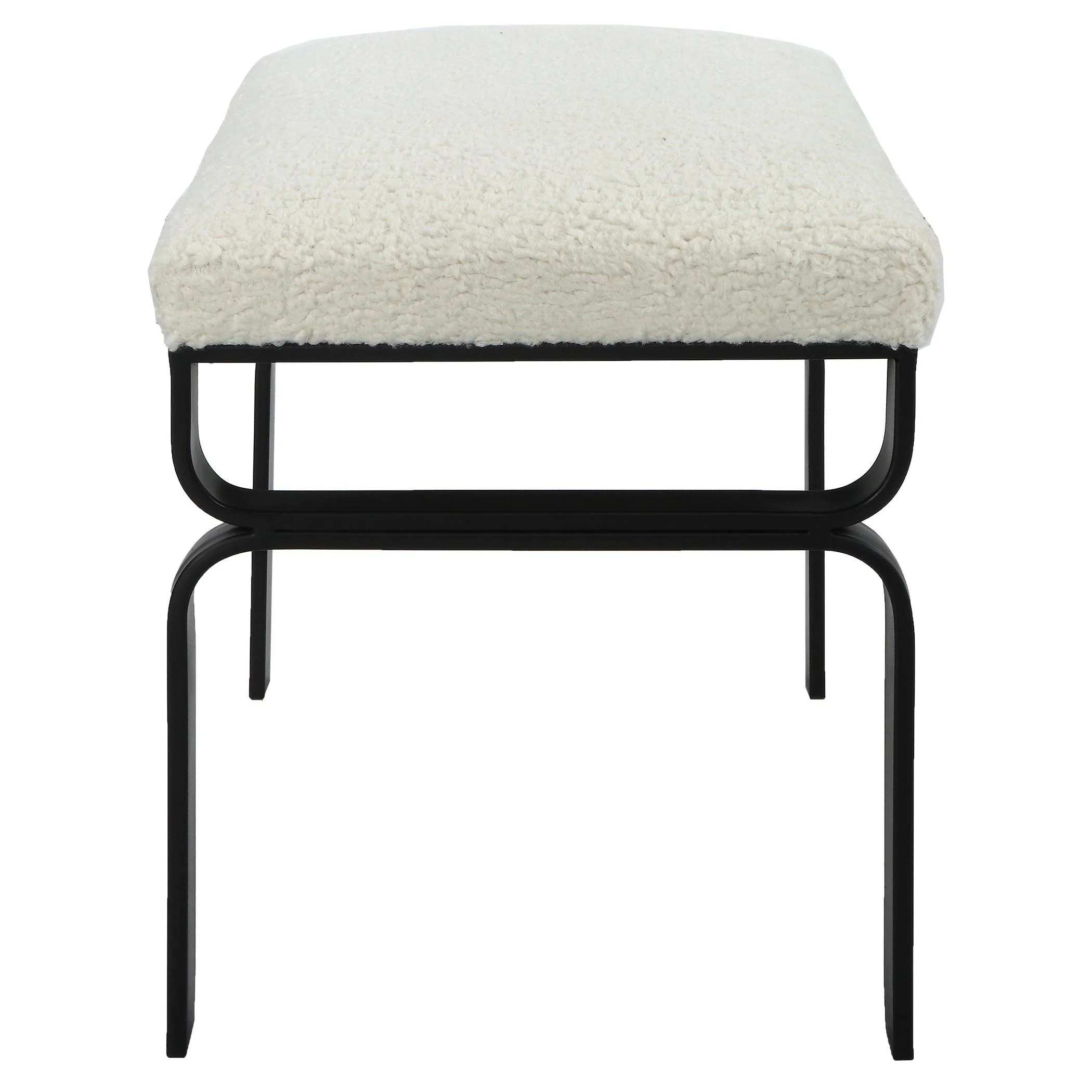 Diverge White Shearling Small Bench - Frankwebs