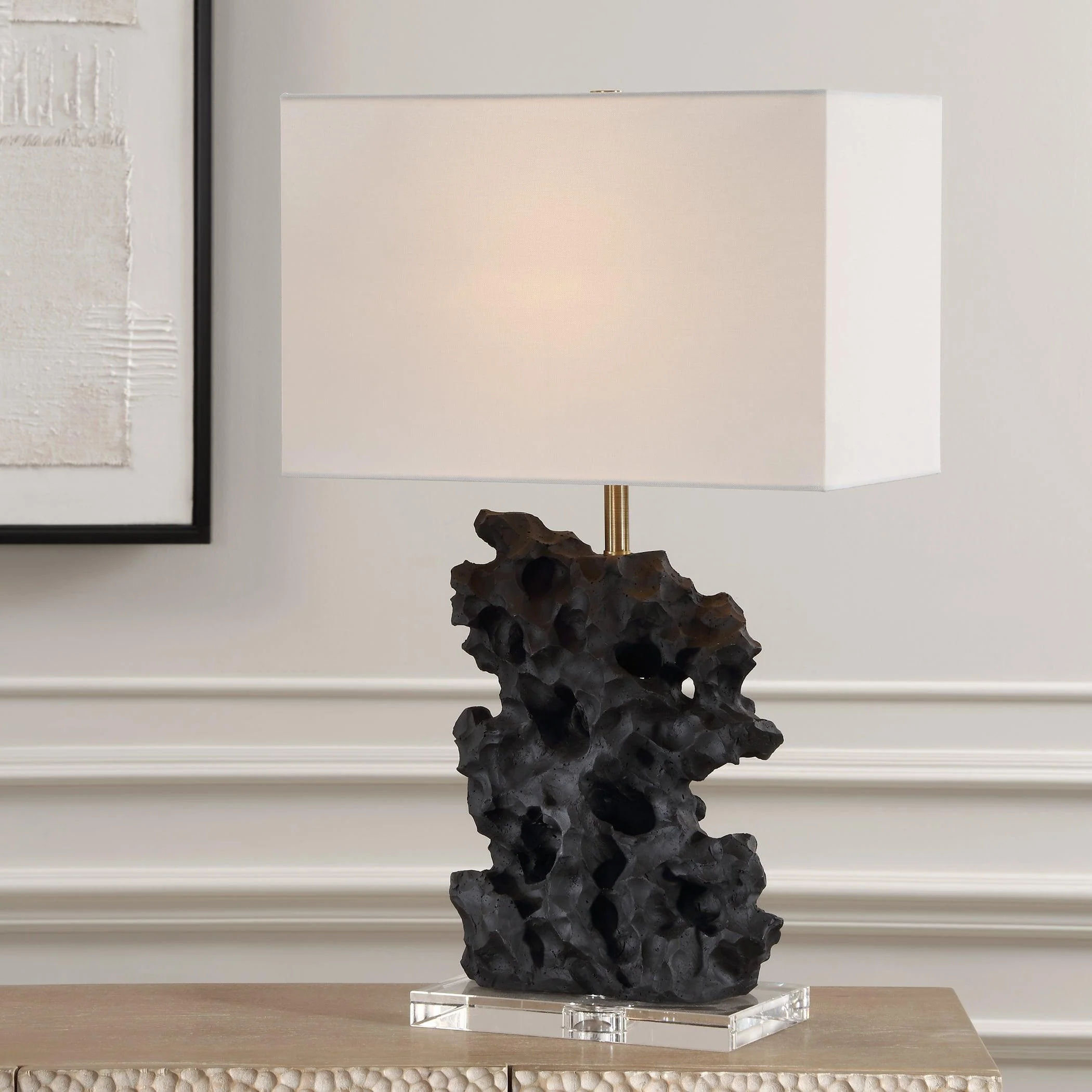 Basalt Black Stone Table Lamp - Frankwebs