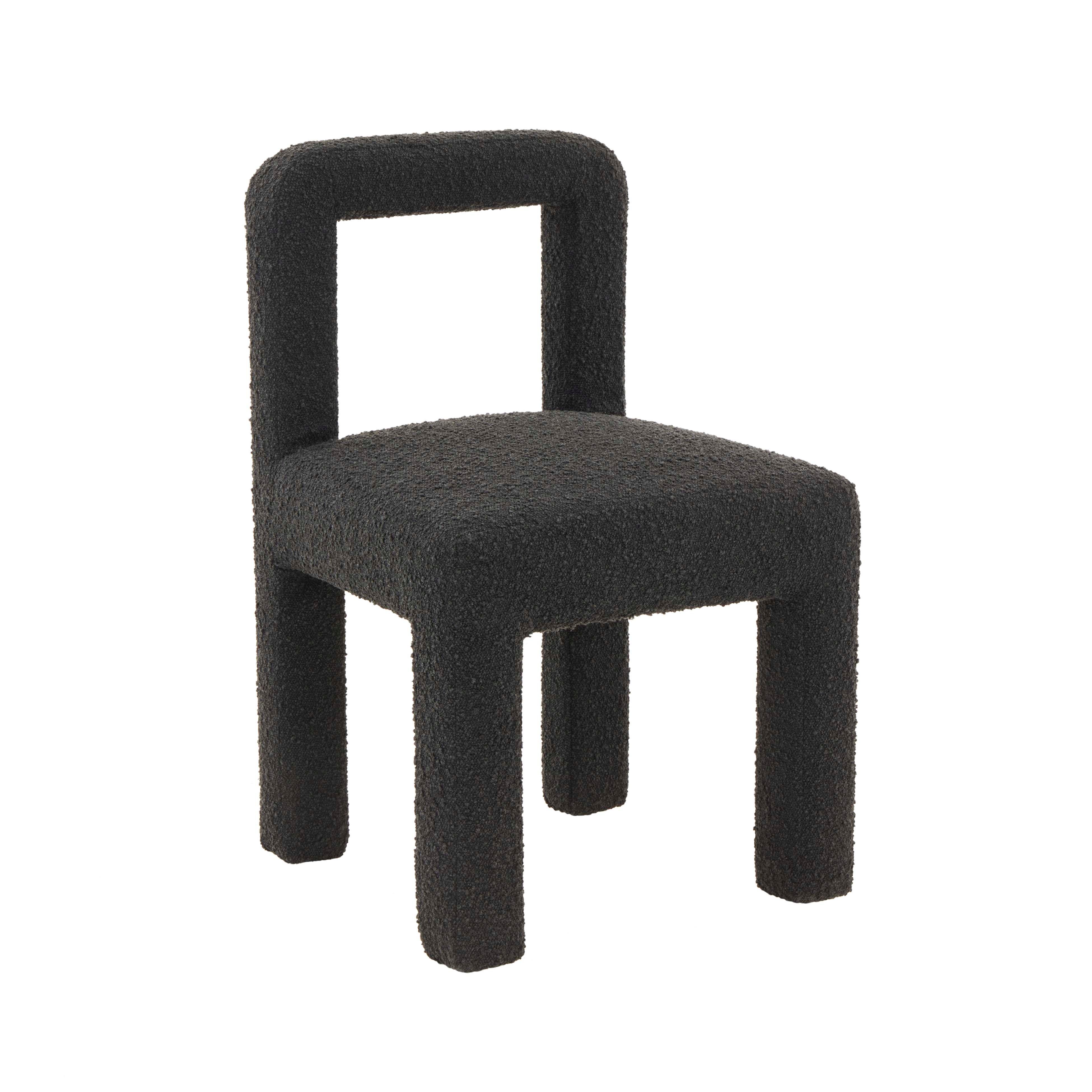 Hazel Black Boucle Dining Chair - Frankwebs