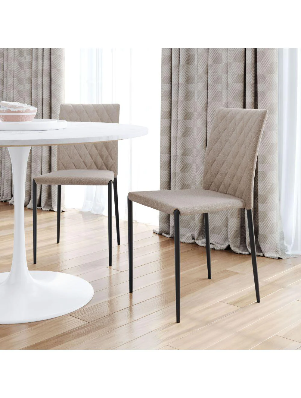 Harve Dining Chair (Set of 2) Beige - Frankwebs