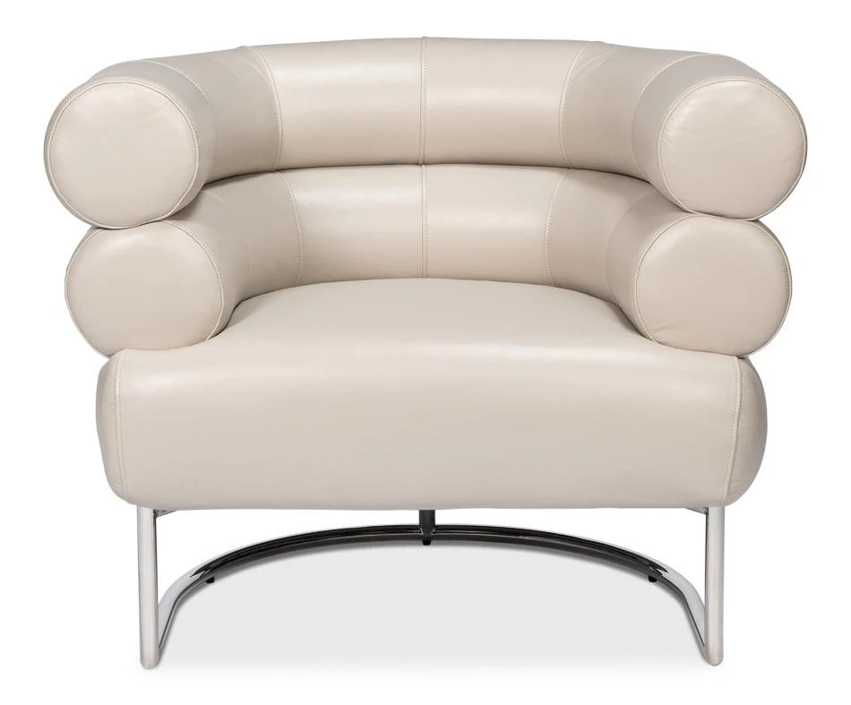 Rondo Occasional Leather Chair White - Frankwebs