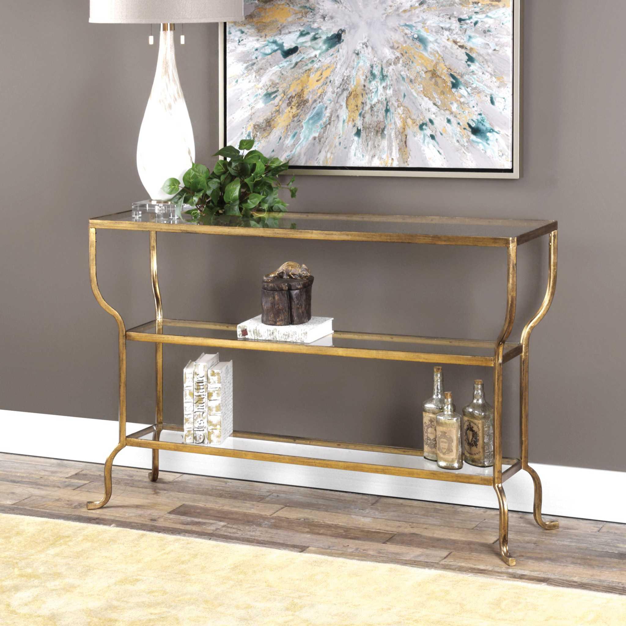 DELINE GOLD CONSOLE TABLE - Frankwebs