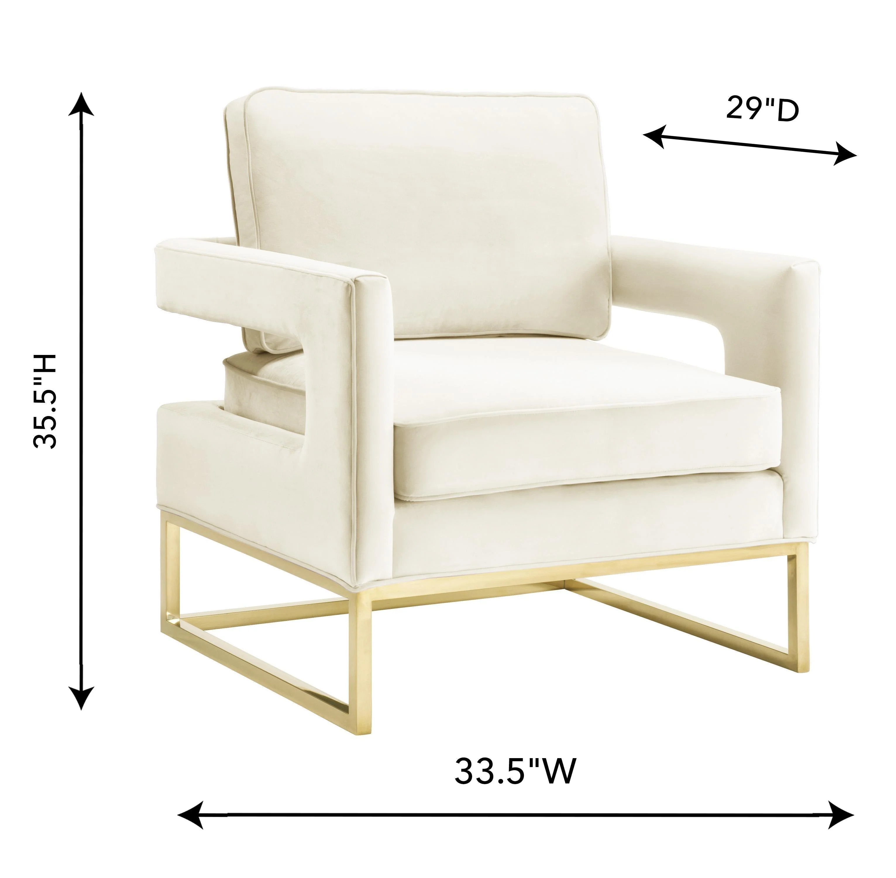 Avery Cream Velvet Chair - Frankwebs