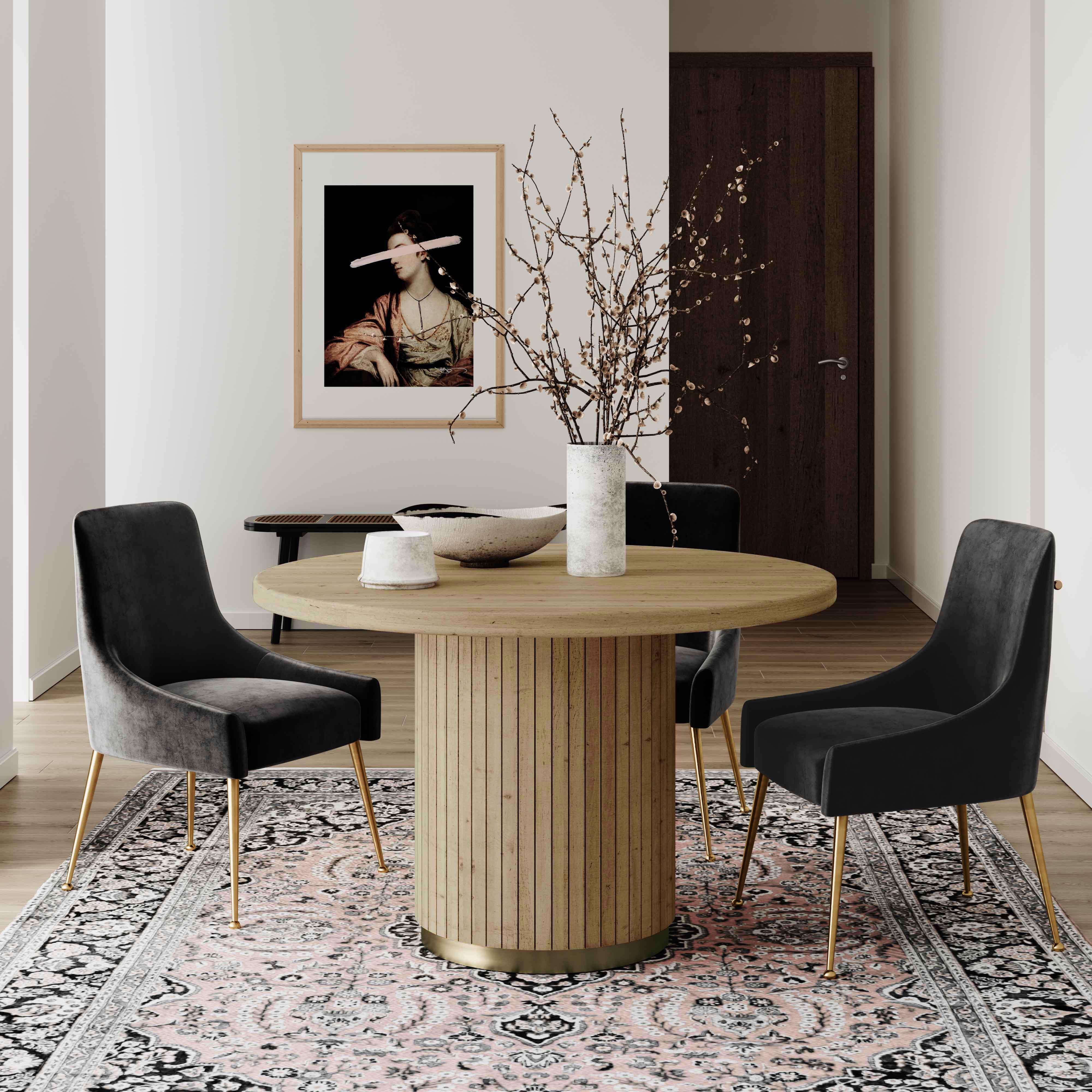 Chelsea Natural Oak Wood Round Dining Table - Frankwebs