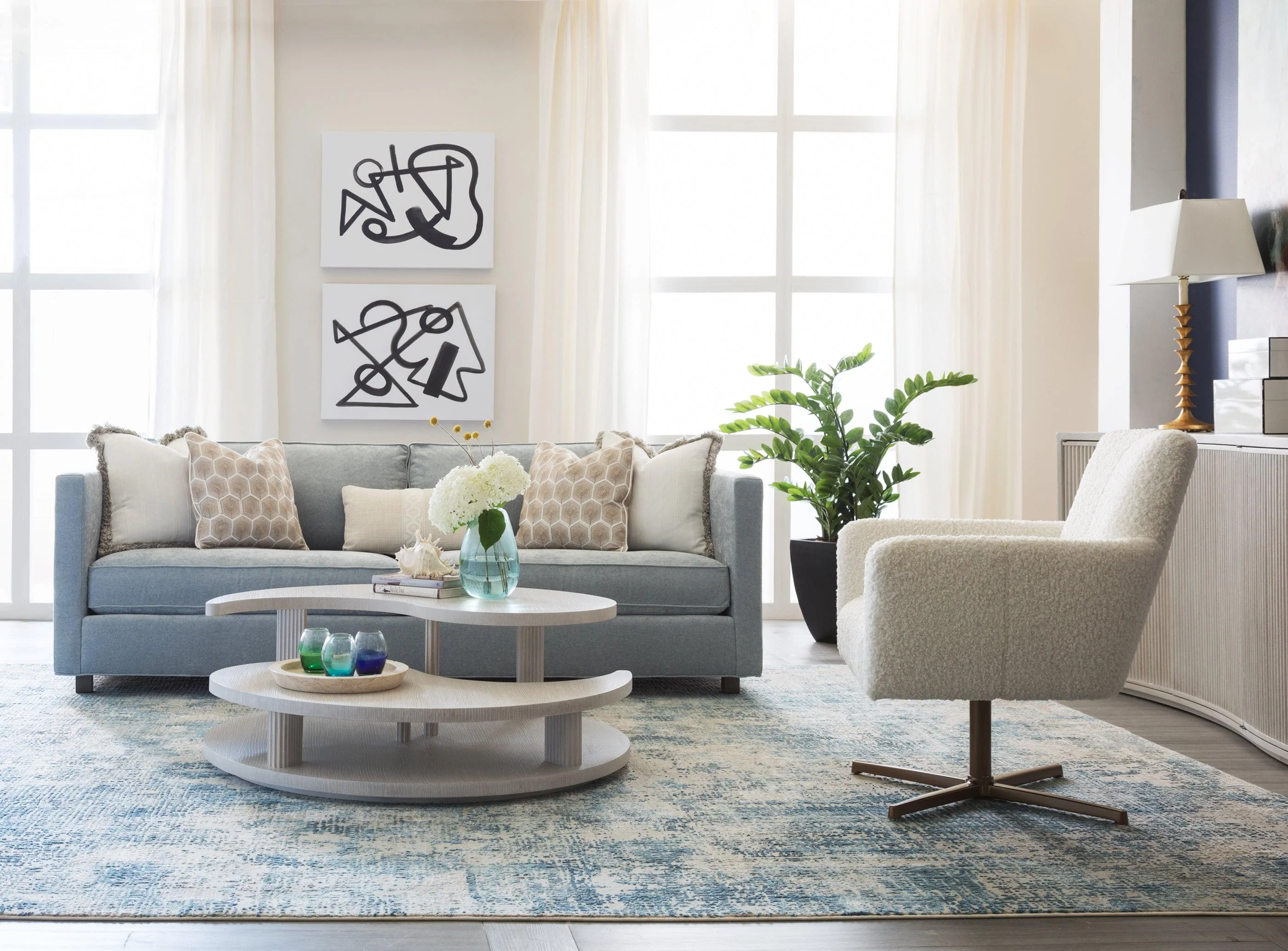 Signature Designs Misty Gray Yin Yang  Cocktail Table - Frankwebs