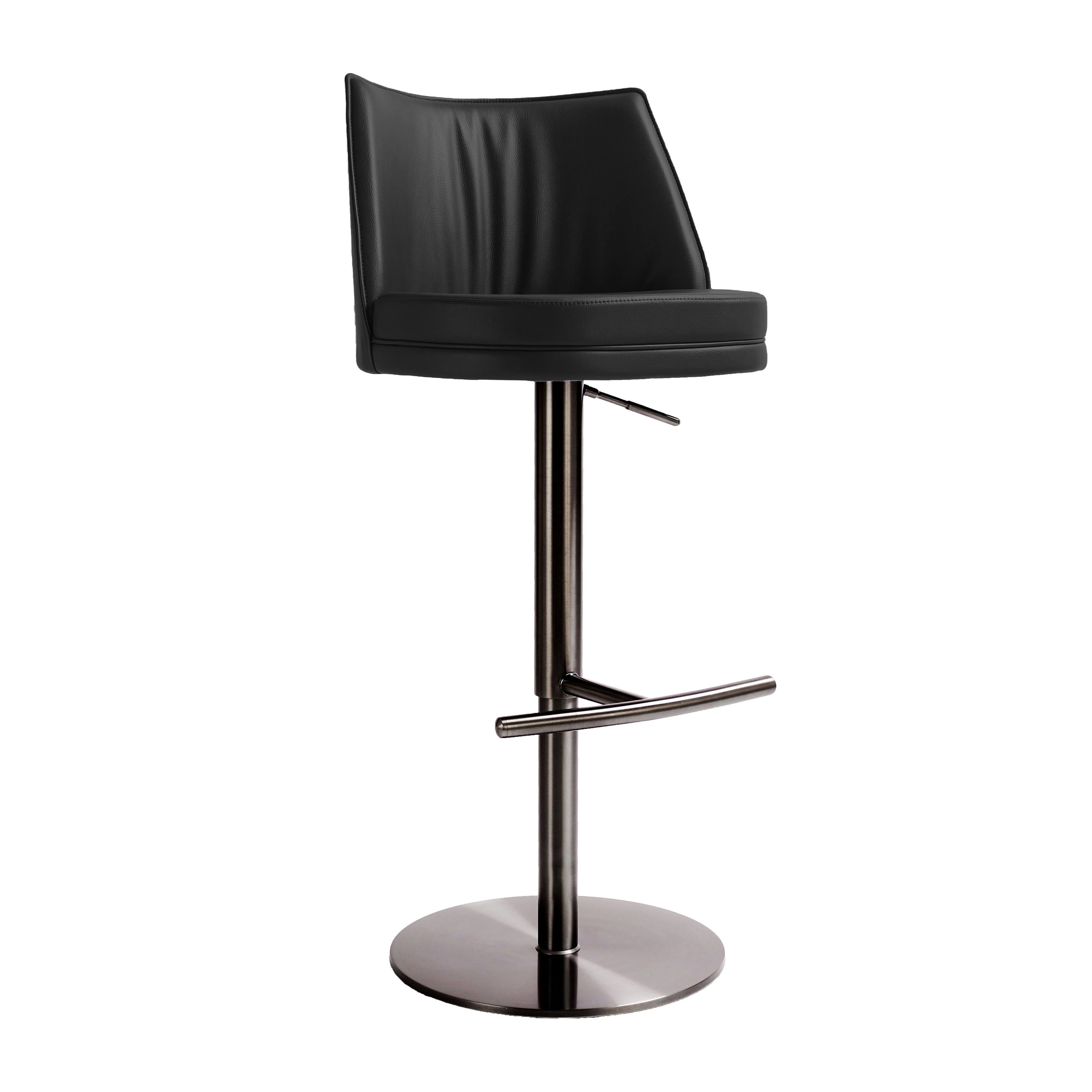 Gala Black Vegan Leather on Adjustable Stool - Frankwebs