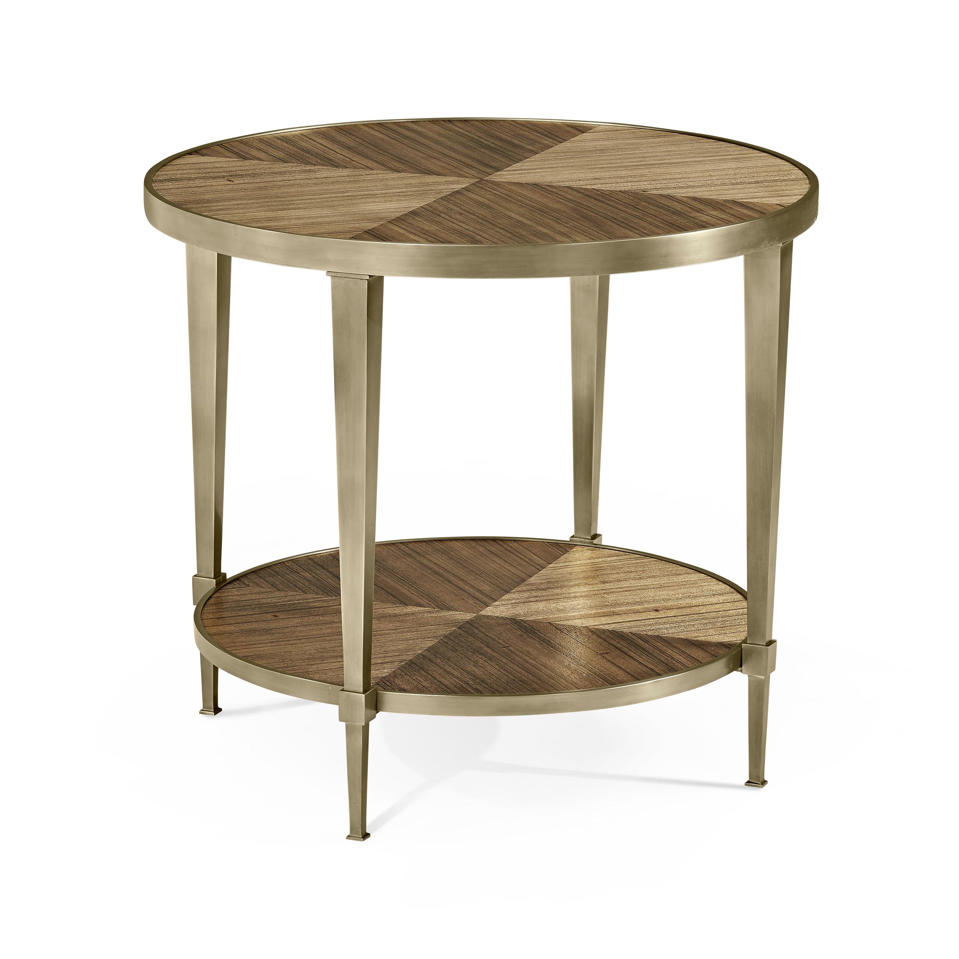 Hamilton Circular Golden Amber Lamp Table - Frankwebs