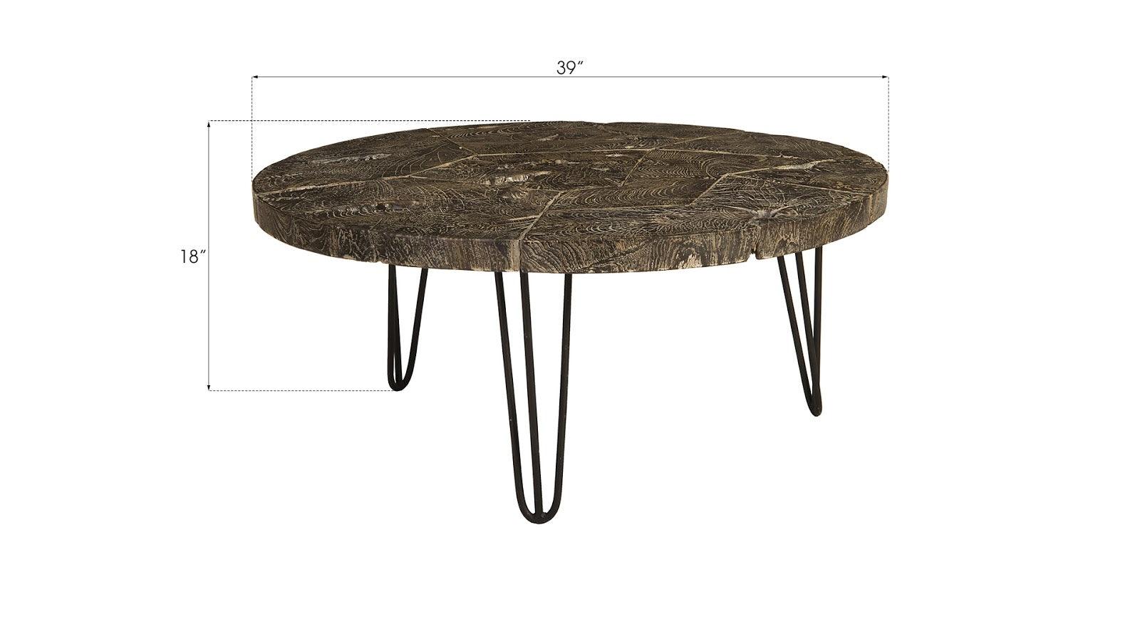 Driftwood Top Coffee Table, Black Wash - Frankwebs