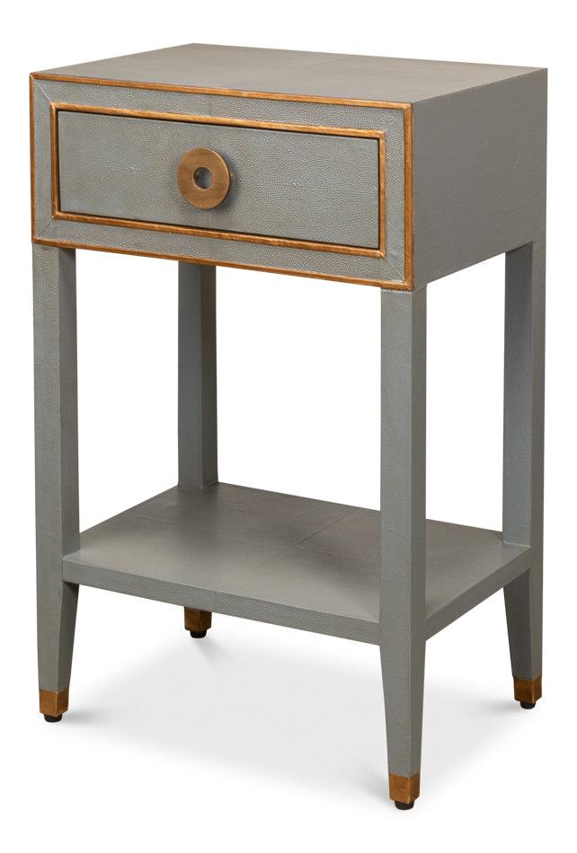 Gabriella Shagreen Nightstand Storm Grey - Frankwebs