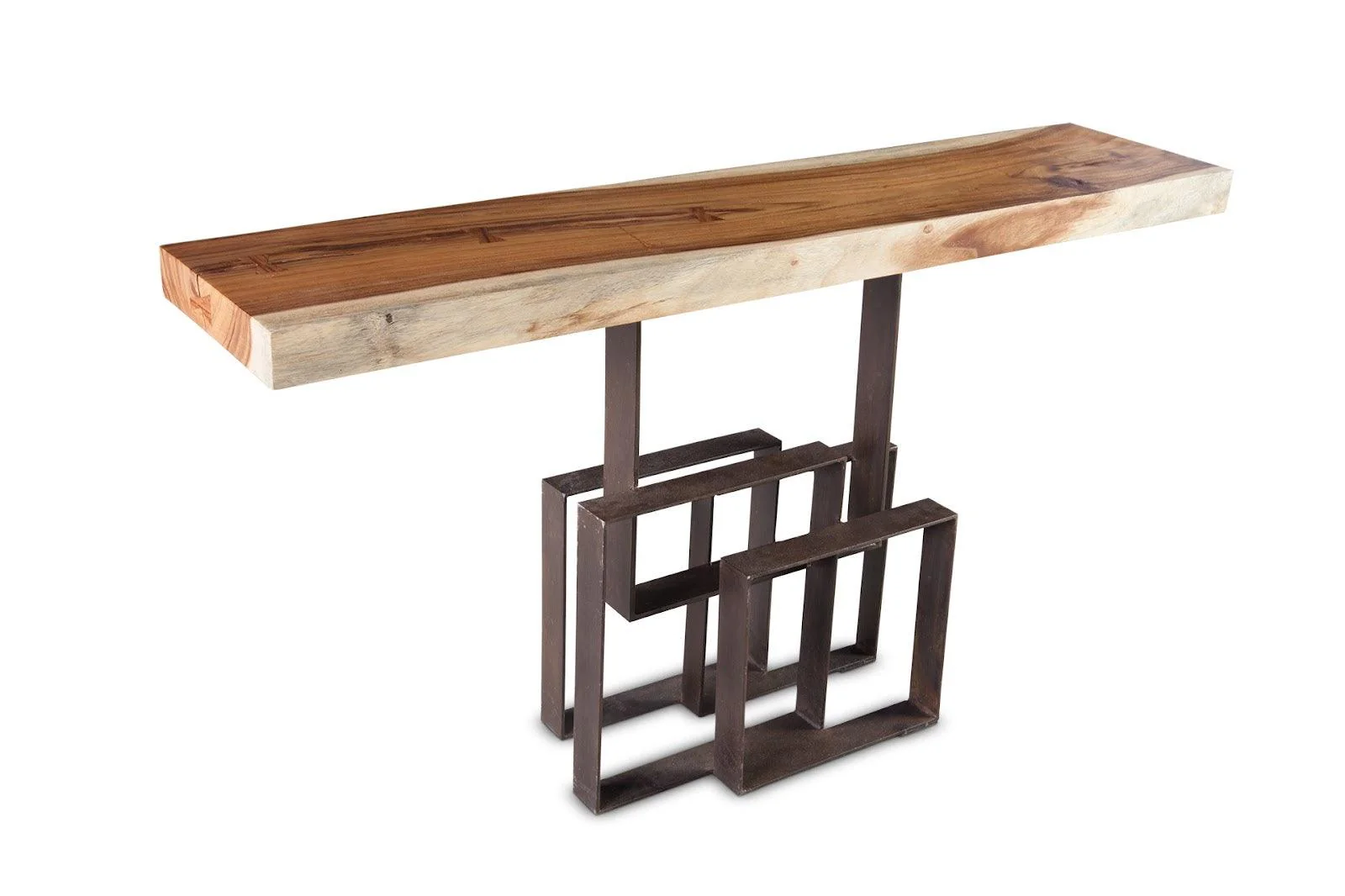 Score Console Table, Chamcha Wood, Iron Base - Frankwebs